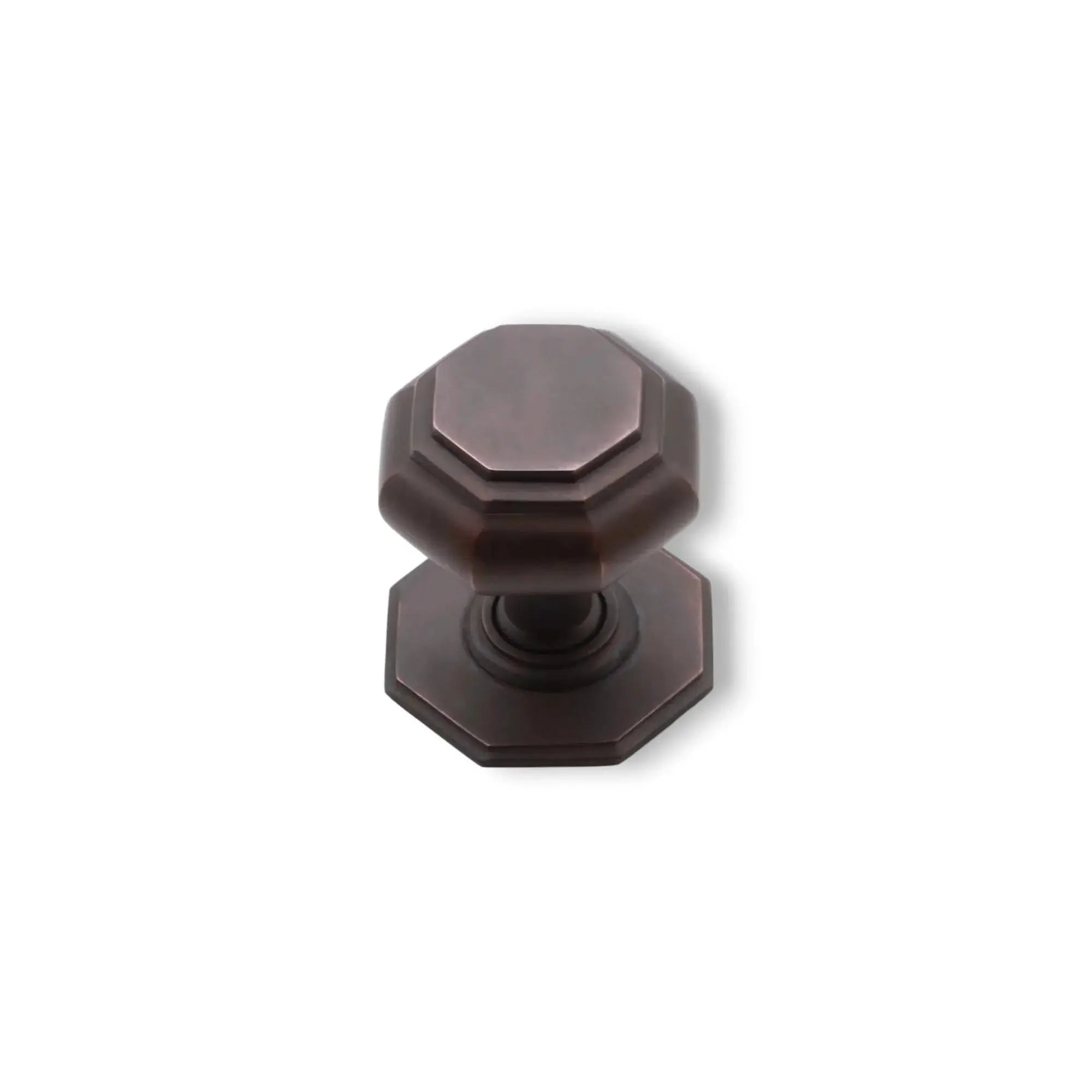 Octagonal Centre Door Knob Aged Bronze Spira