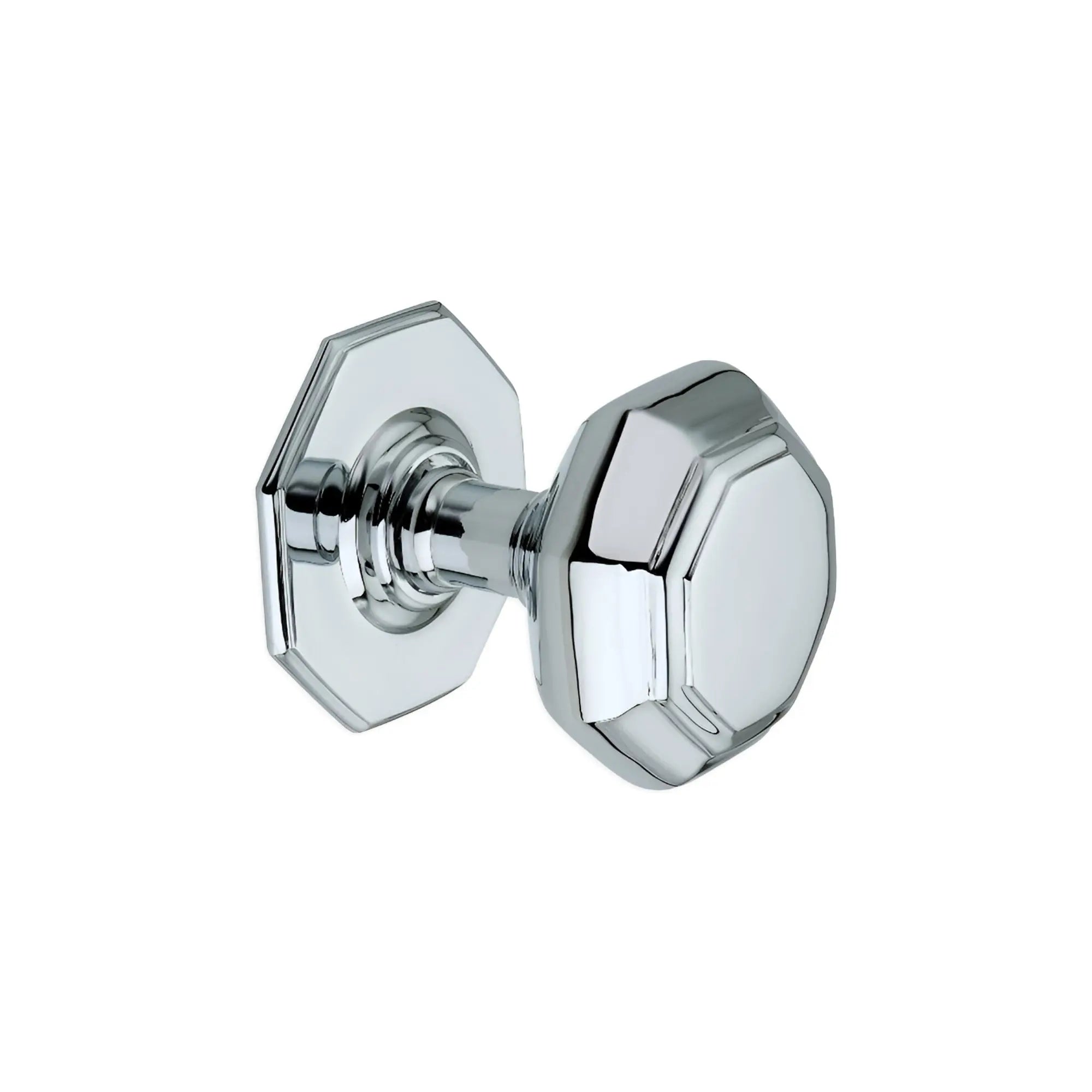 Octagonal Centre Door Knob Polished Chrome Spira
