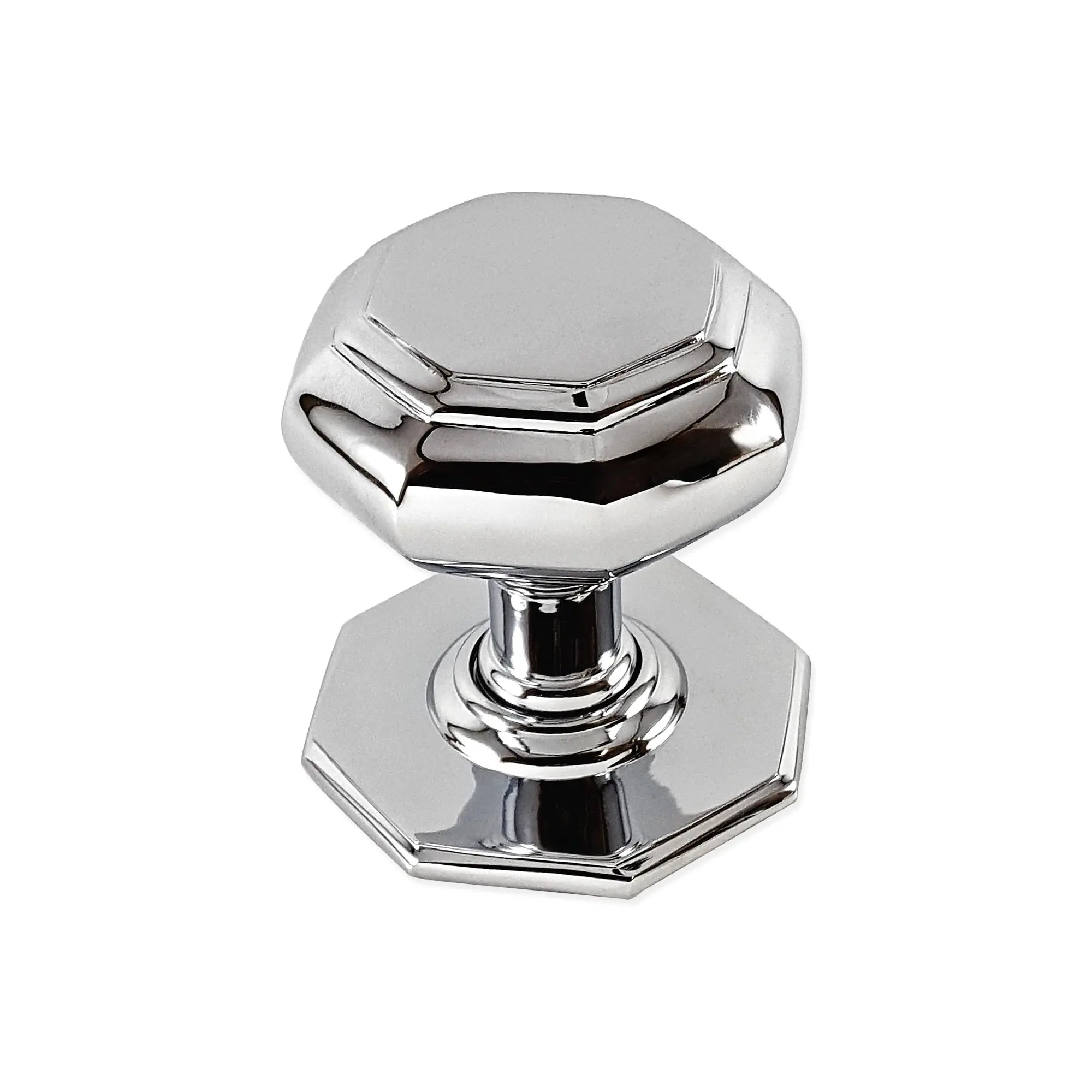Octagonal Centre Door Knob Polished Chrome Spira