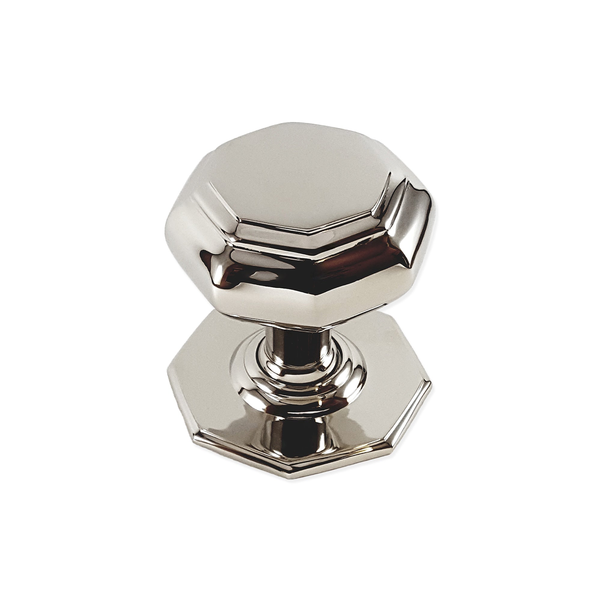 Octagonal Centre Door Knob Polished Nickel