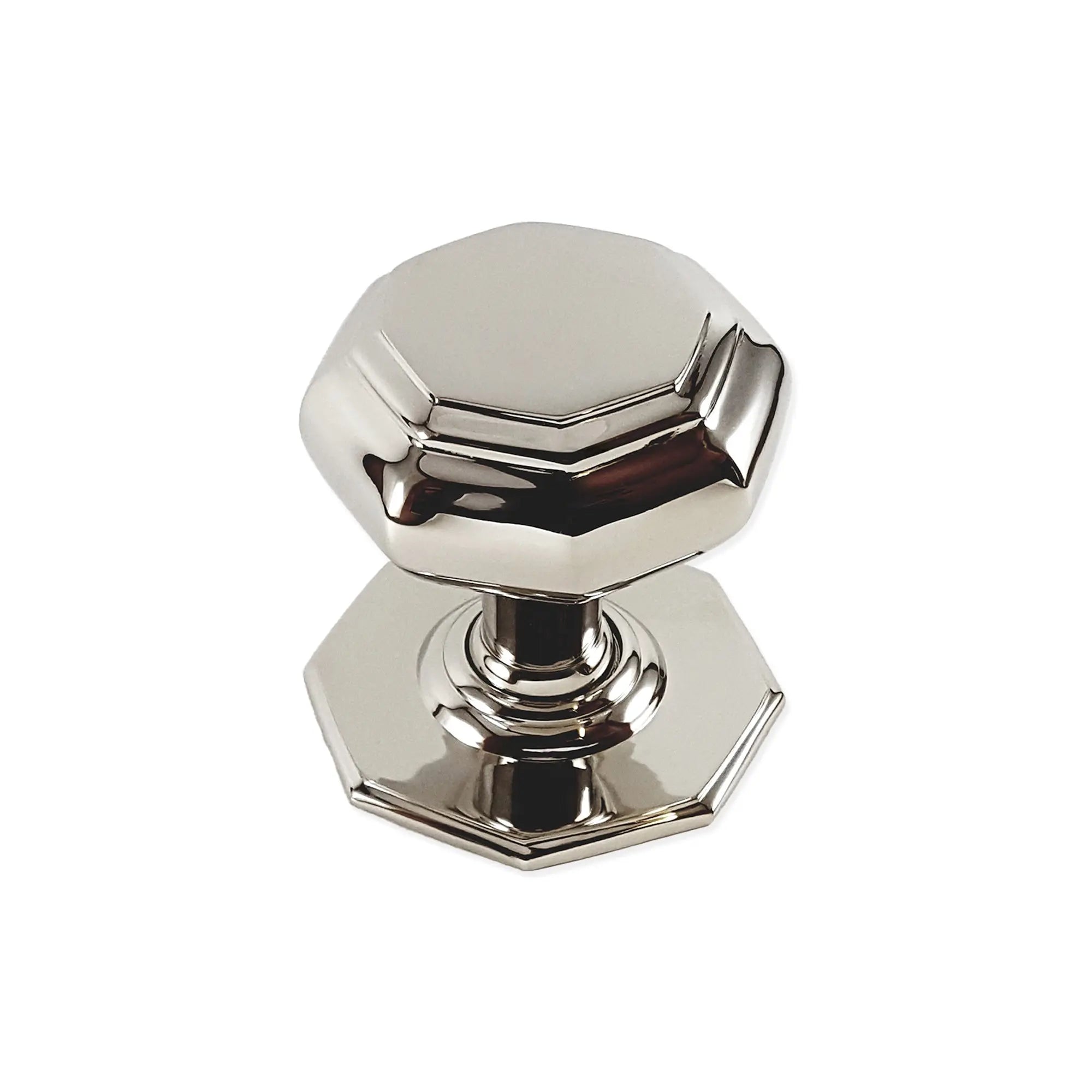 Octagonal Centre Door Knob Polished Nickel Spira