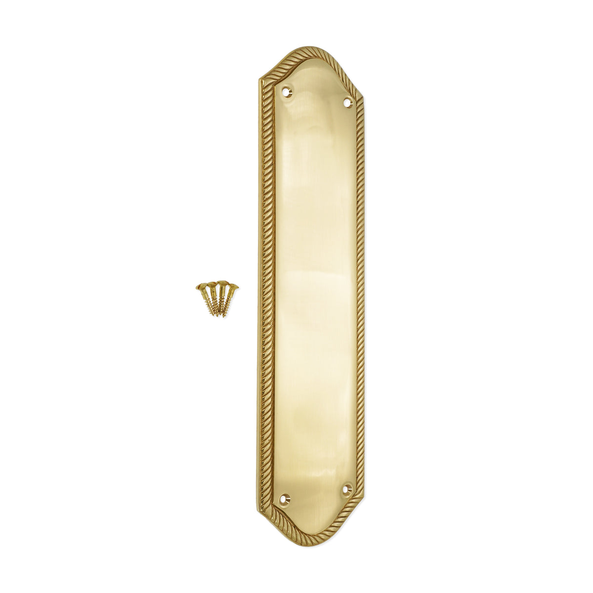 Georgian Half Round Finger Plate 300mm Polished Brass