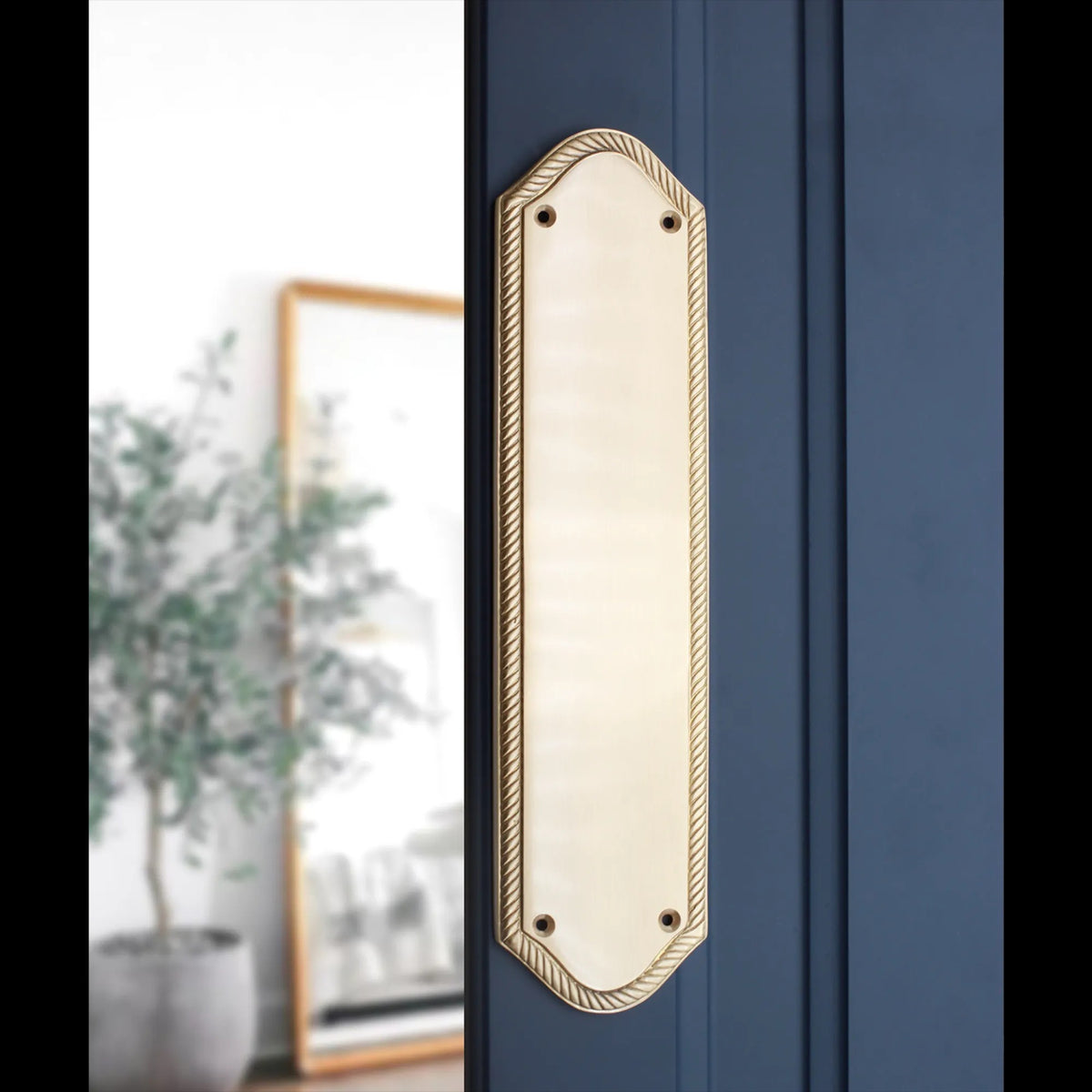 Georgian Half Round Finger Plate 300mm Satin Brass