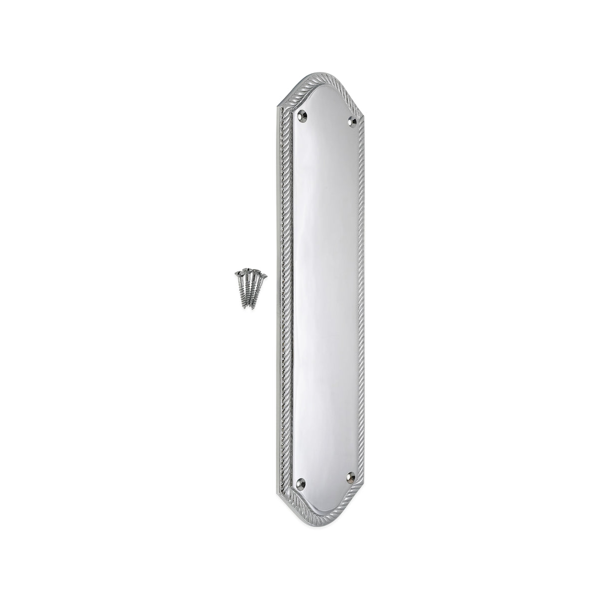 Georgian Half Round Finger Plate 300mm Satin Chrome