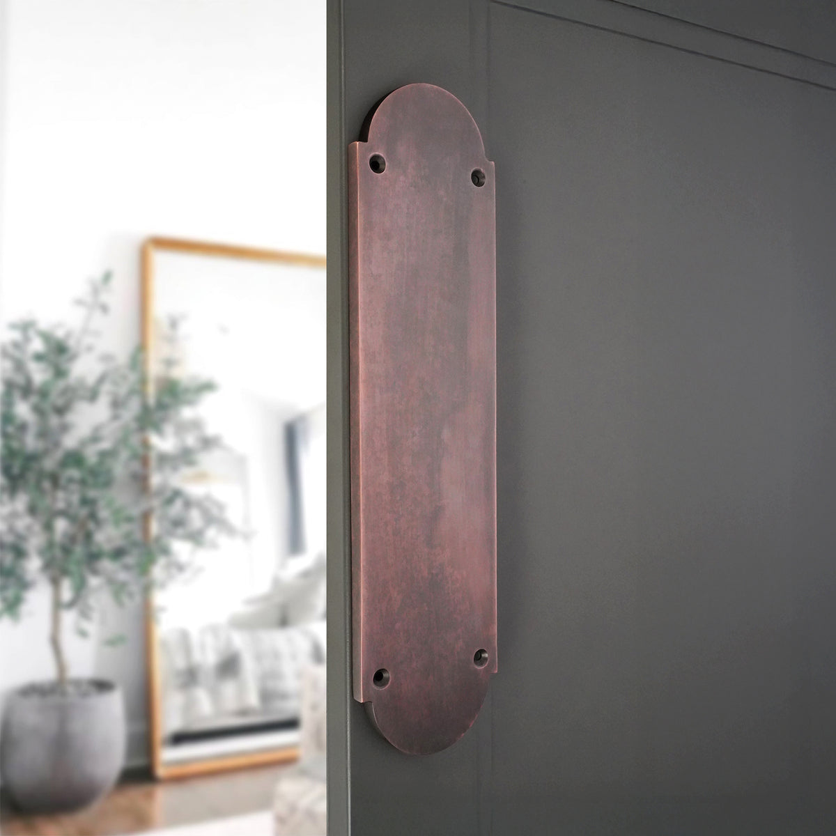 Victorian Half Round Finger Plate 300mm Aged Bronze