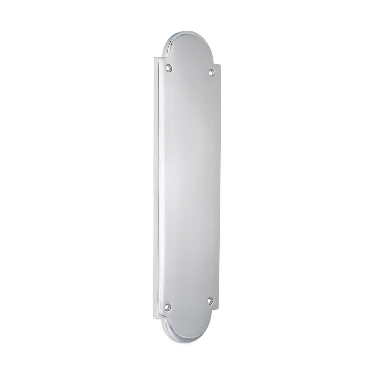 Victorian Half Round Finger Plate 300mm Polished Chrome