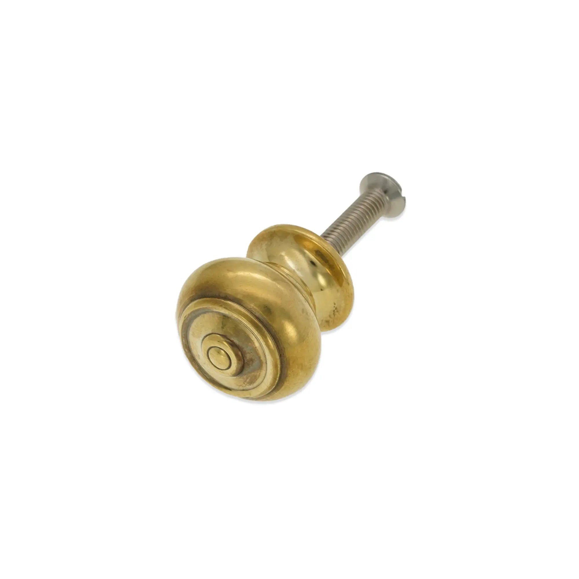 Bloxwich Small 30mm Cupboard Knob Aged Brass Spira