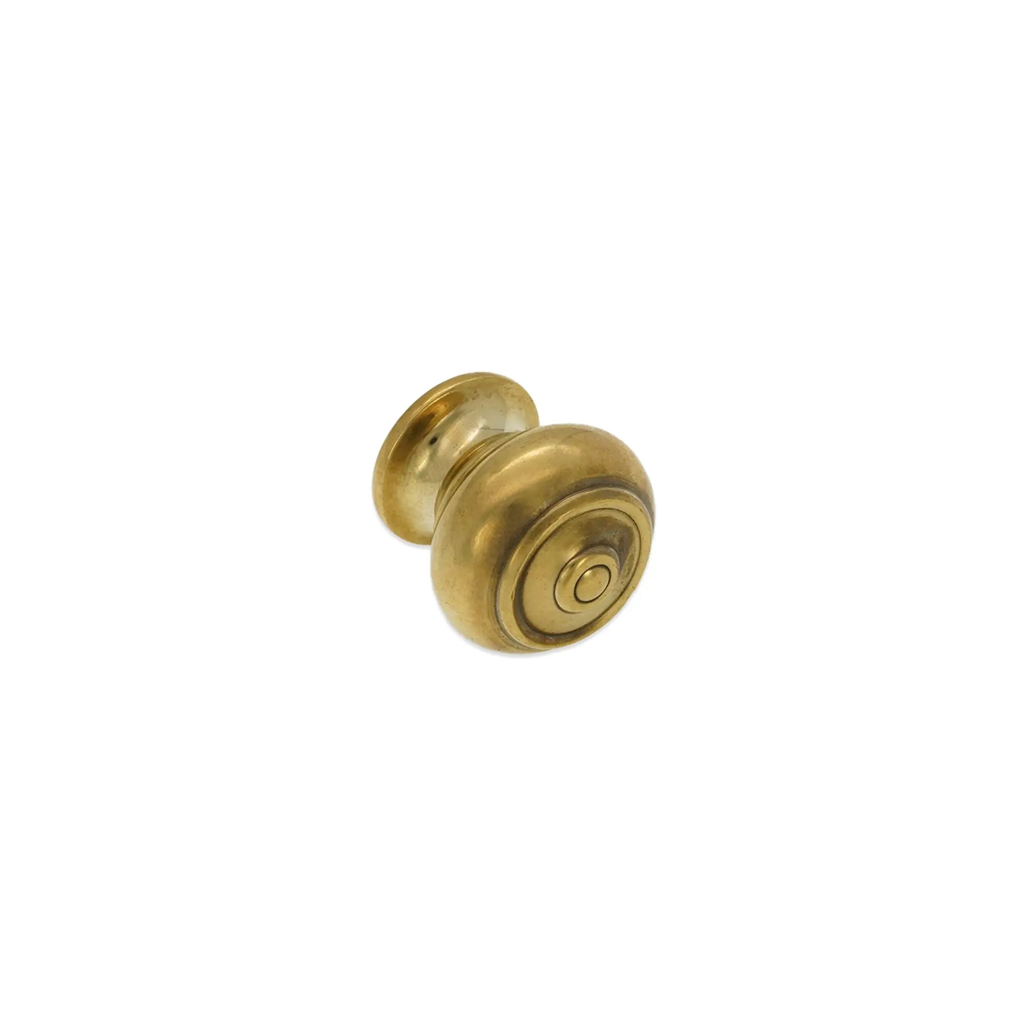 Bloxwich Small 30mm Cupboard Knob Aged Brass Spira