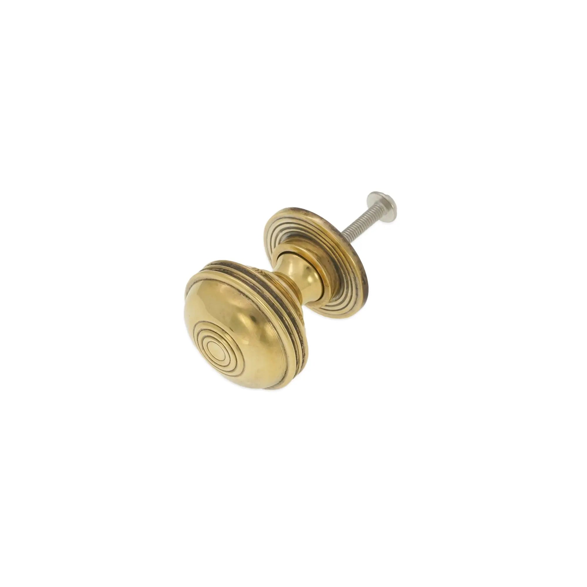 Preston Small 32mm Cupboard Knob Aged Brass Spira