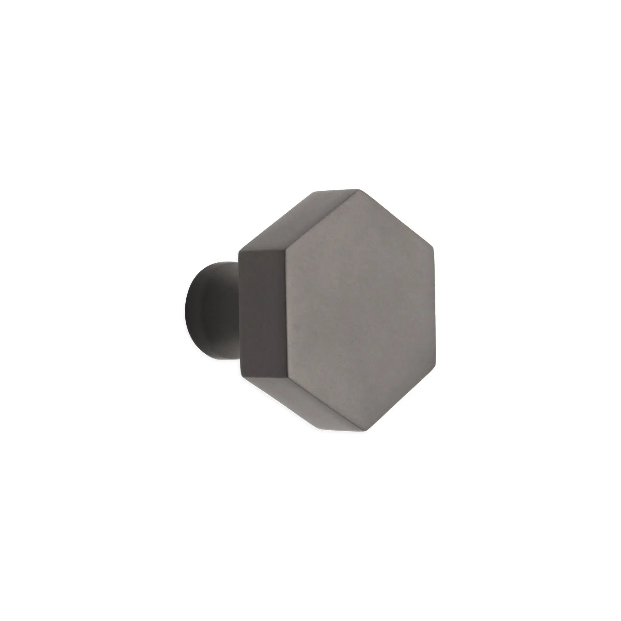 Hexagonal Cupboard Knob Gunmetal Grey Spira