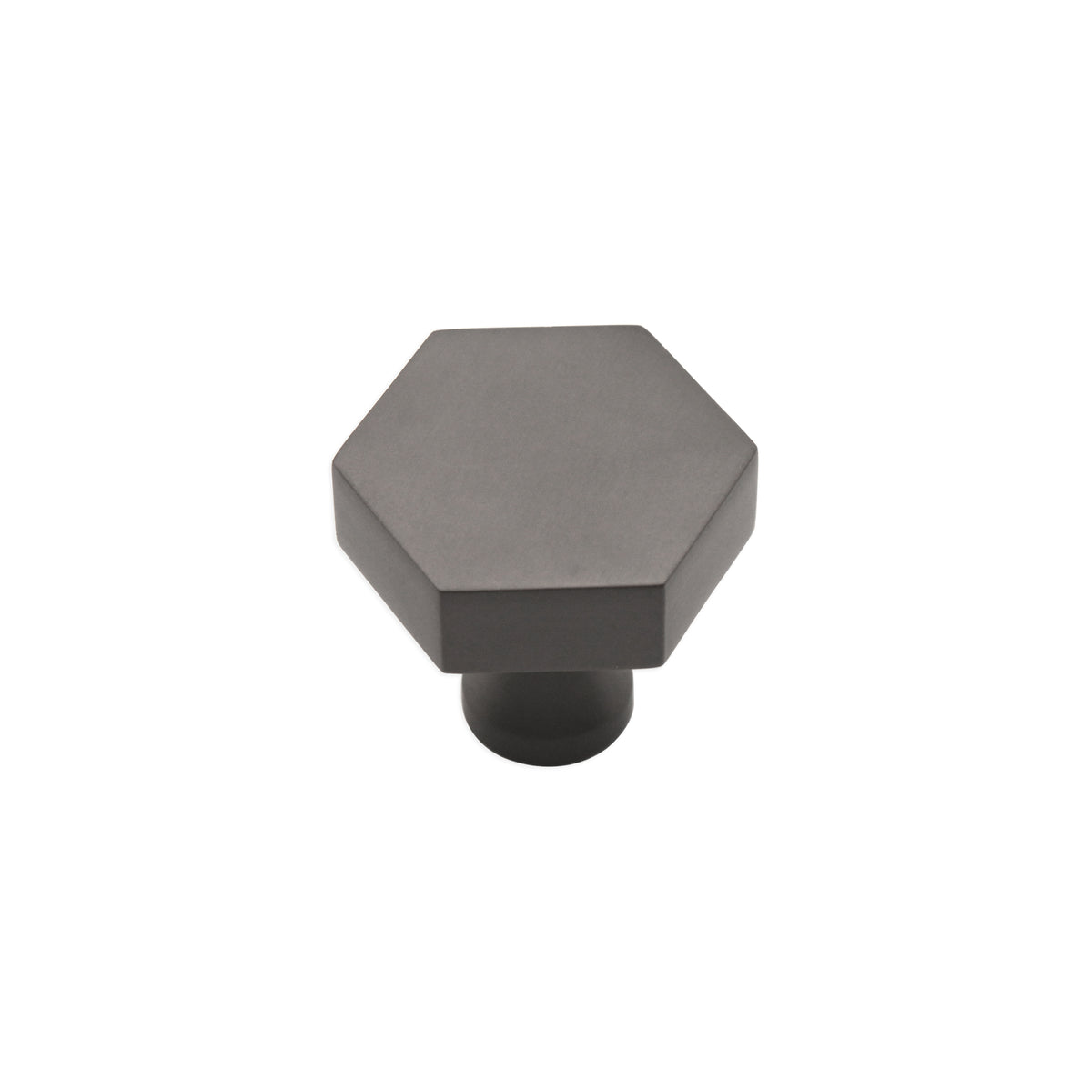Hexagonal Cupboard Knob Gunmetal Grey