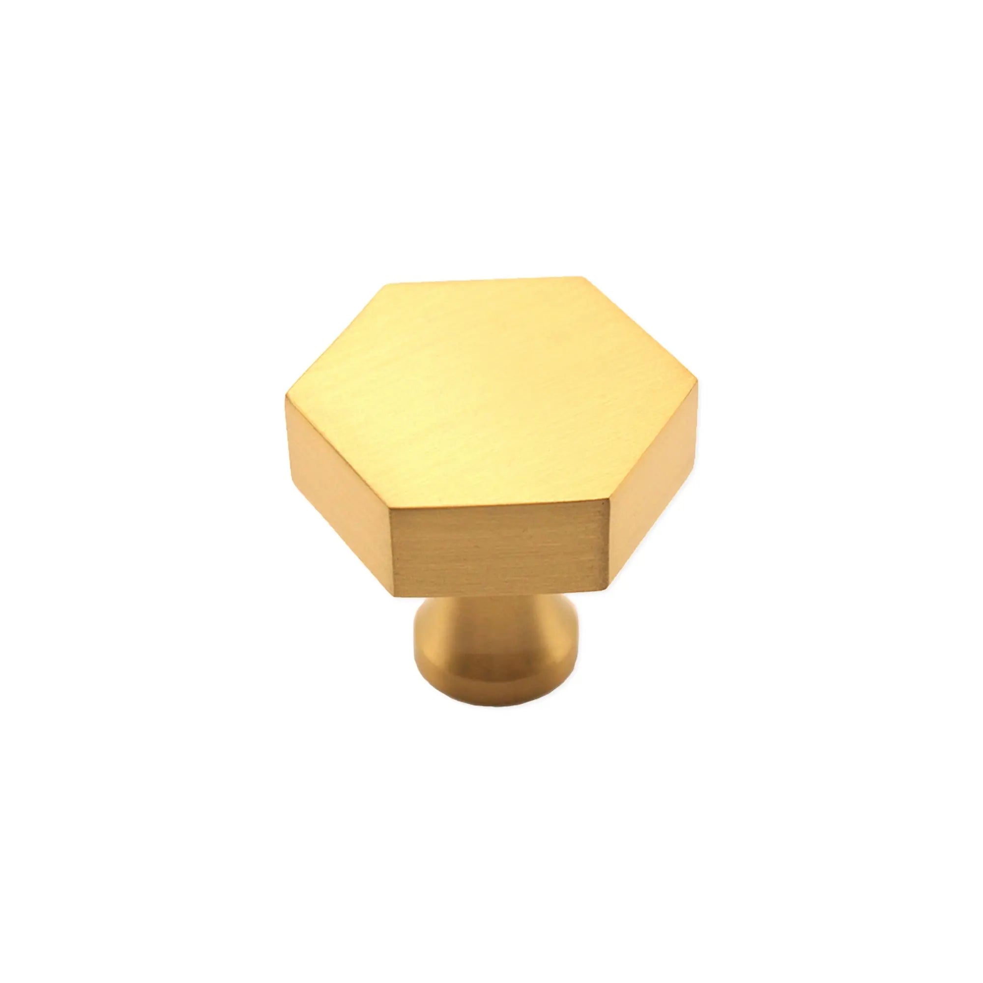 Hexagonal Cupboard Knob Satin Brass Spira