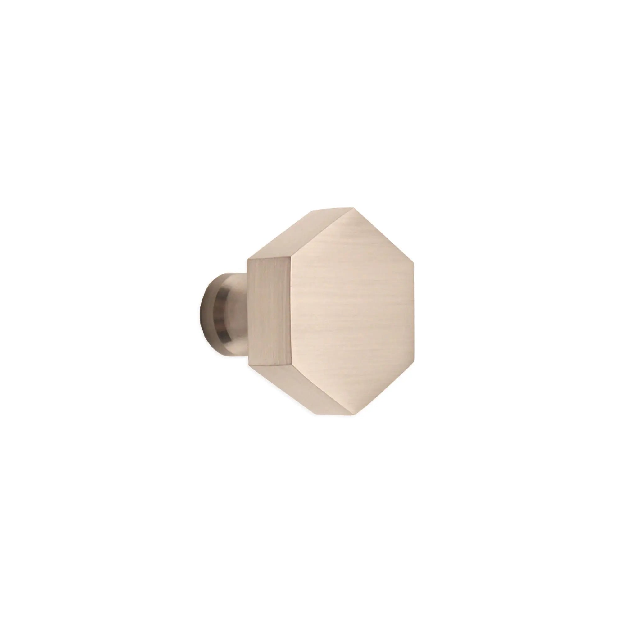 Hexagonal Cupboard Knob Satin Silver Spira