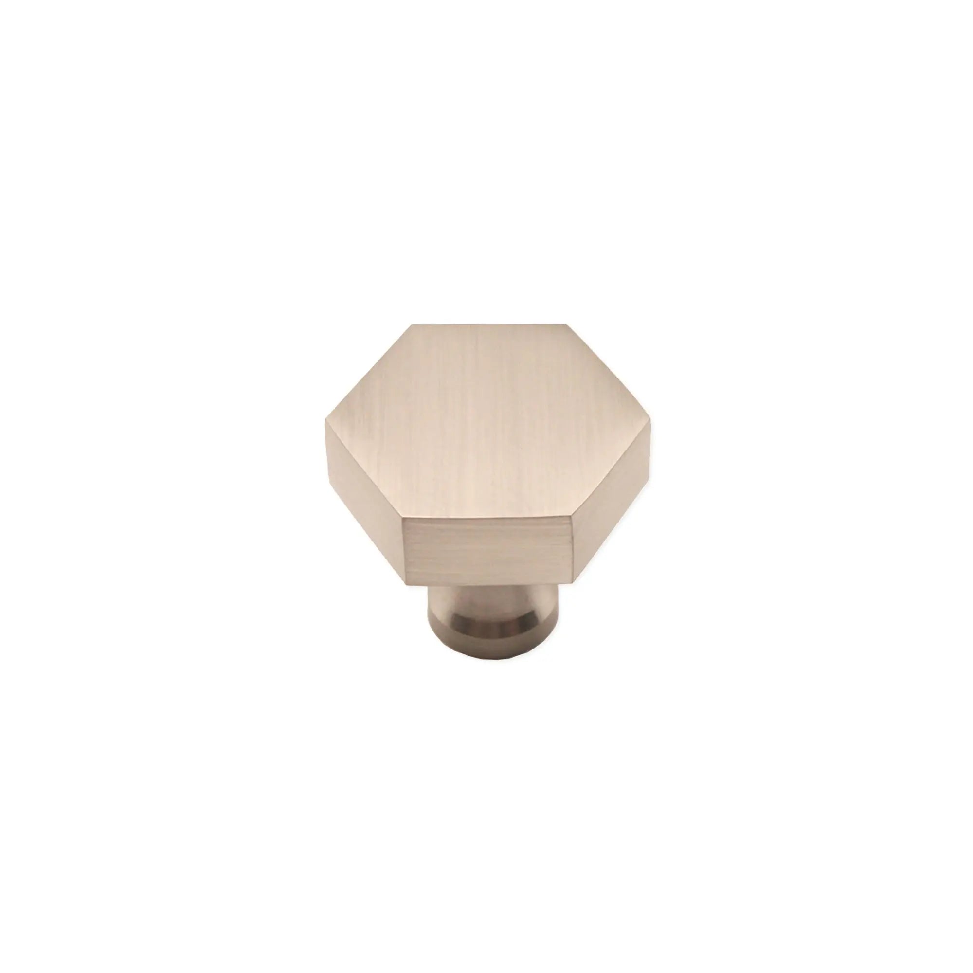 Hexagonal Cupboard Knob Satin Silver Spira