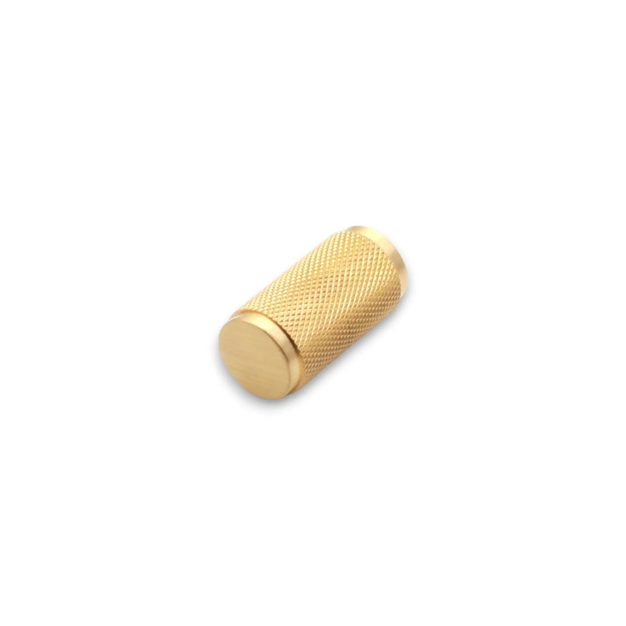 Knurled Cylinder Cupboard Pull Satin Brass Spira