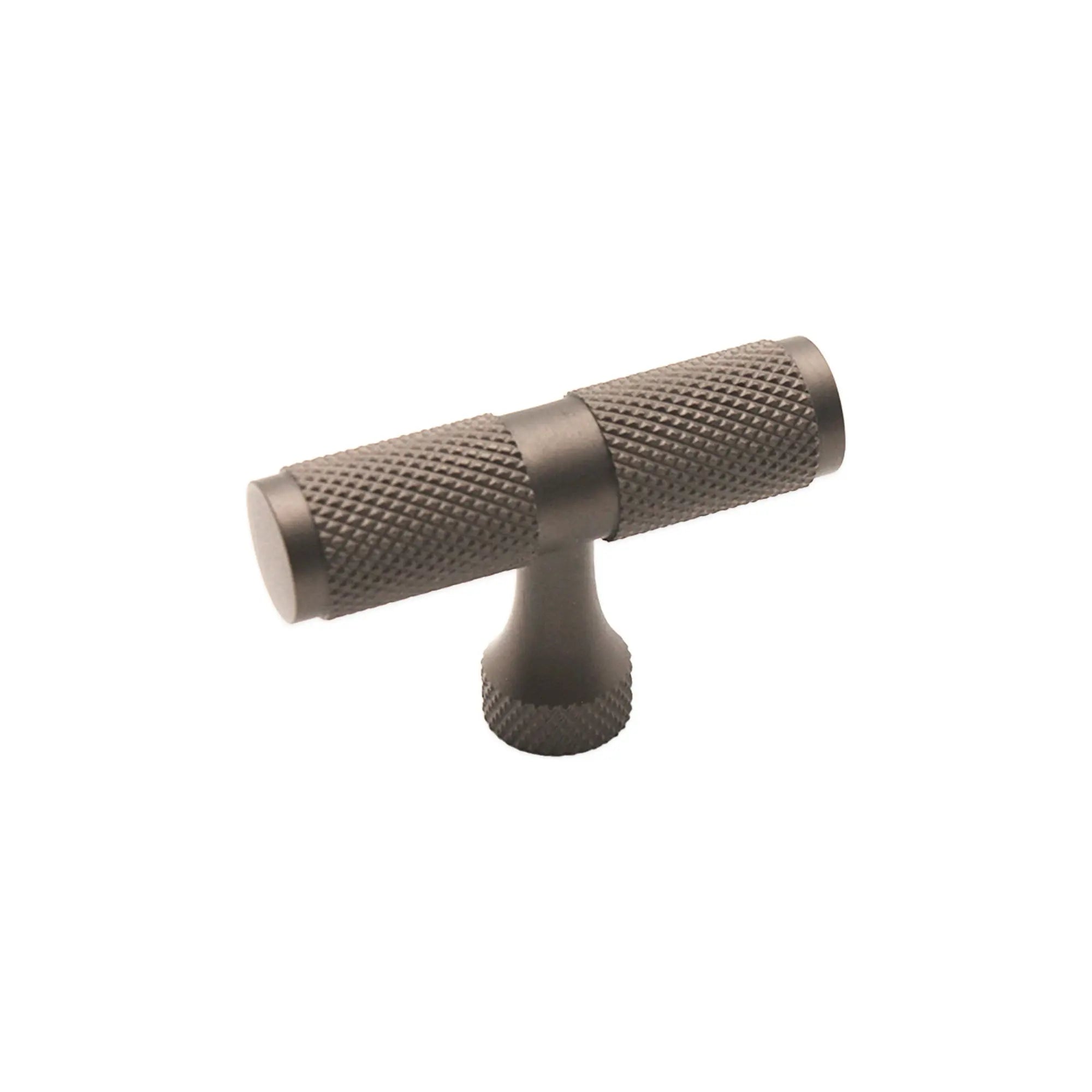 Knurled T bar Cupboard Pull Gunmetal Grey Spira