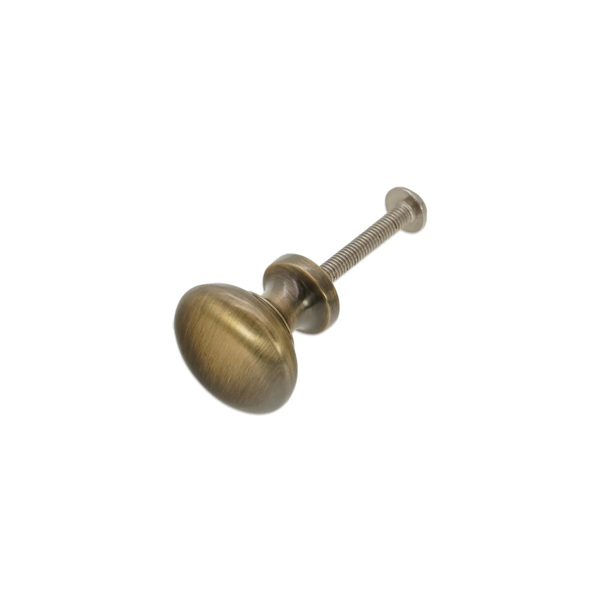 Mushroom 25mm Cupboard Knob Antique Brass Spira