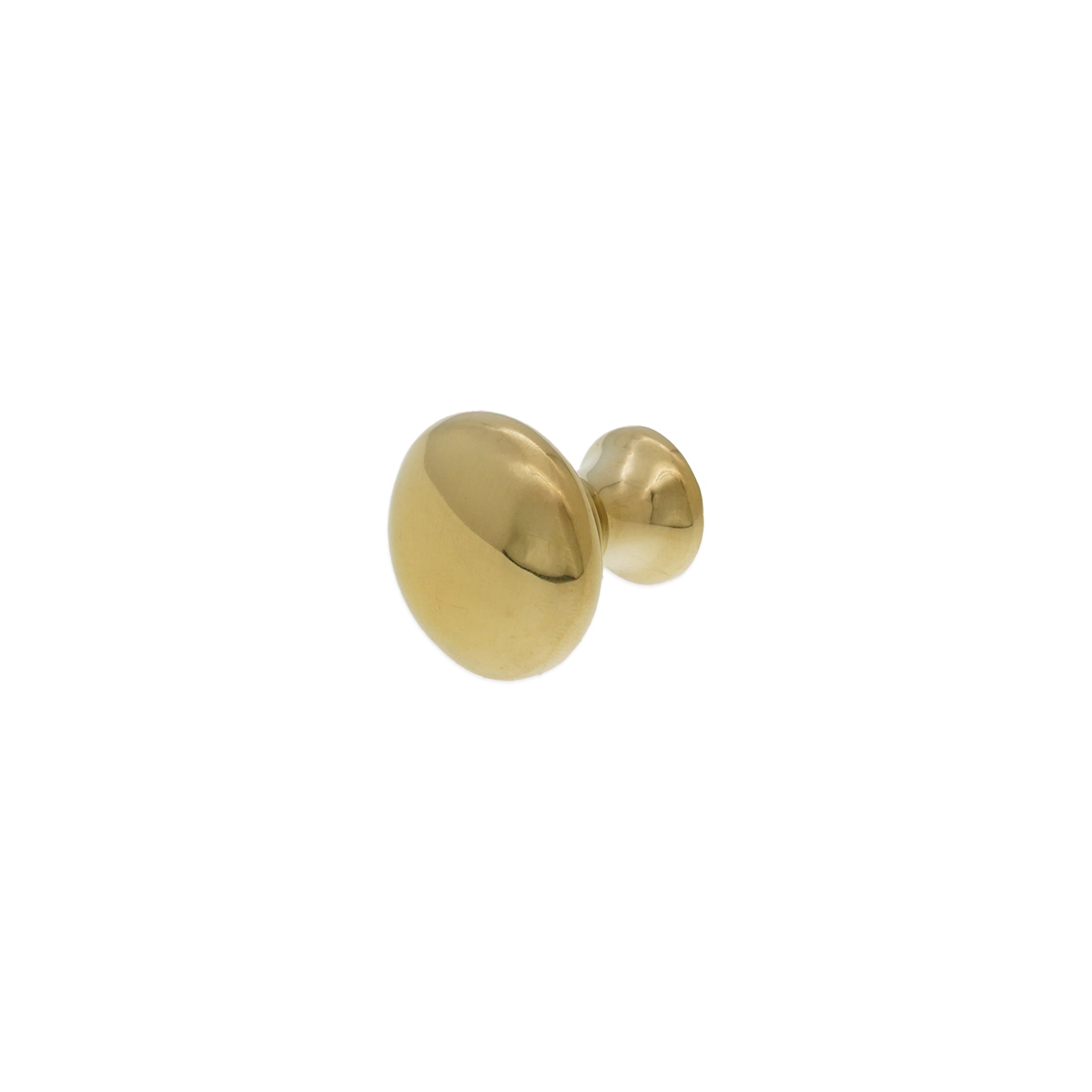 Mushroom 25mm Cupboard Knob Polilshed Brass Unlacquered