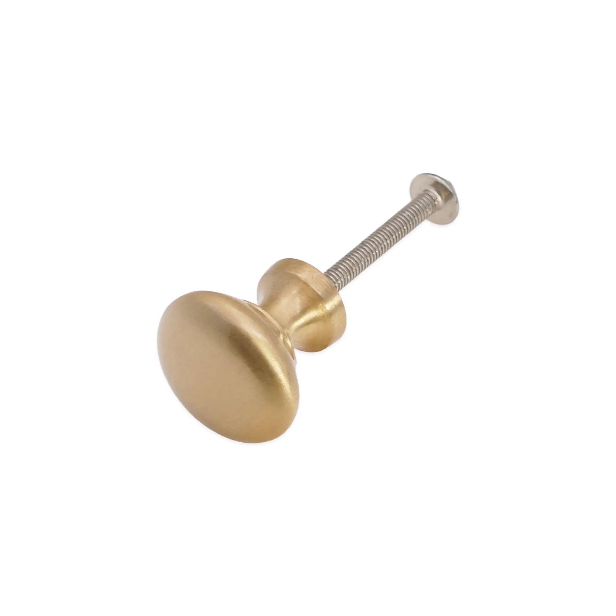 Mushroom 25mm Cupboard Knob Satin Brass Spira