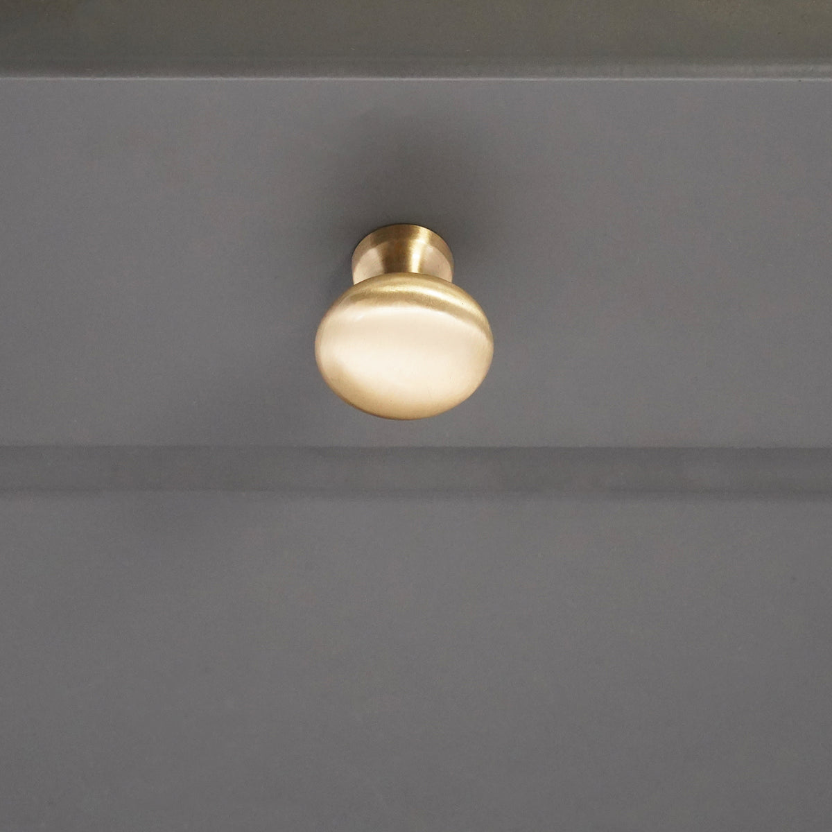 Mushroom 25mm Cupboard Knob Satin Brass