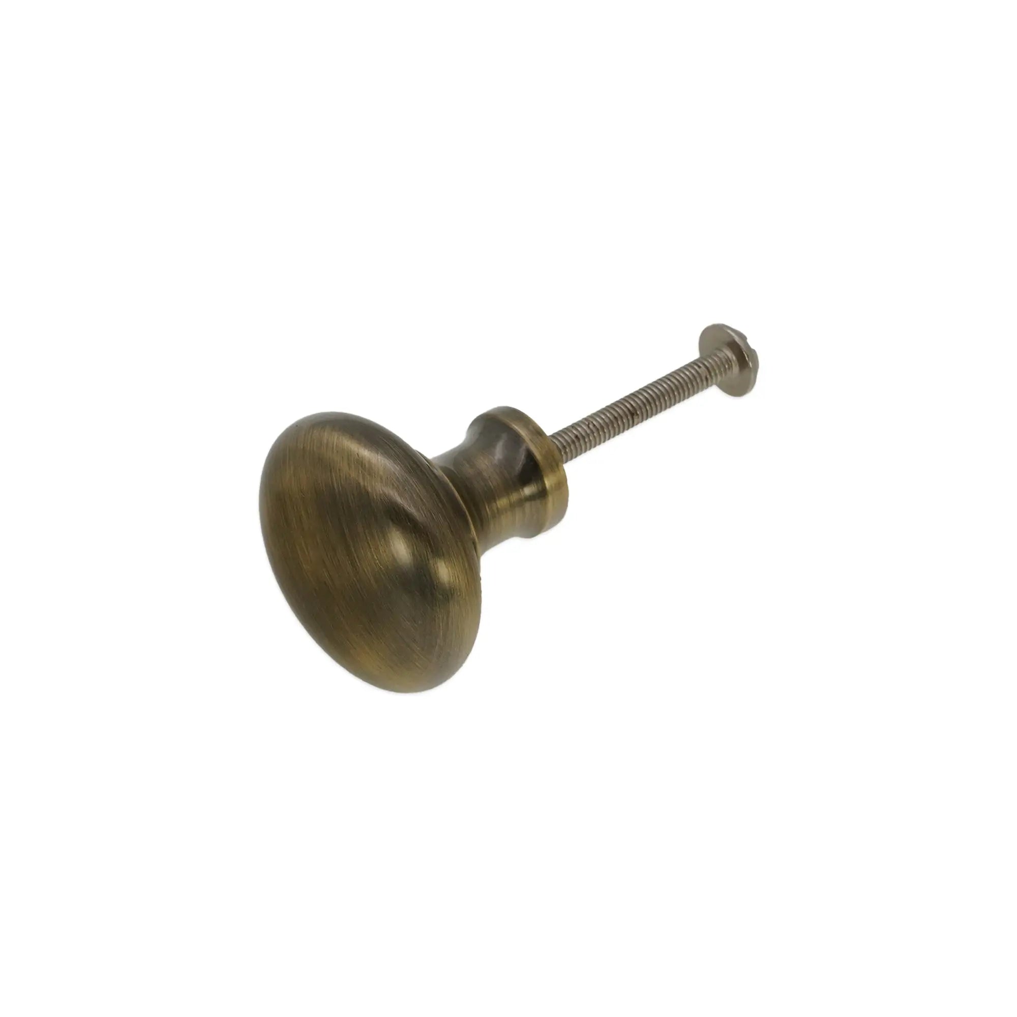 Mushroom 32mm Cupboard Knob Antique Brass Spira