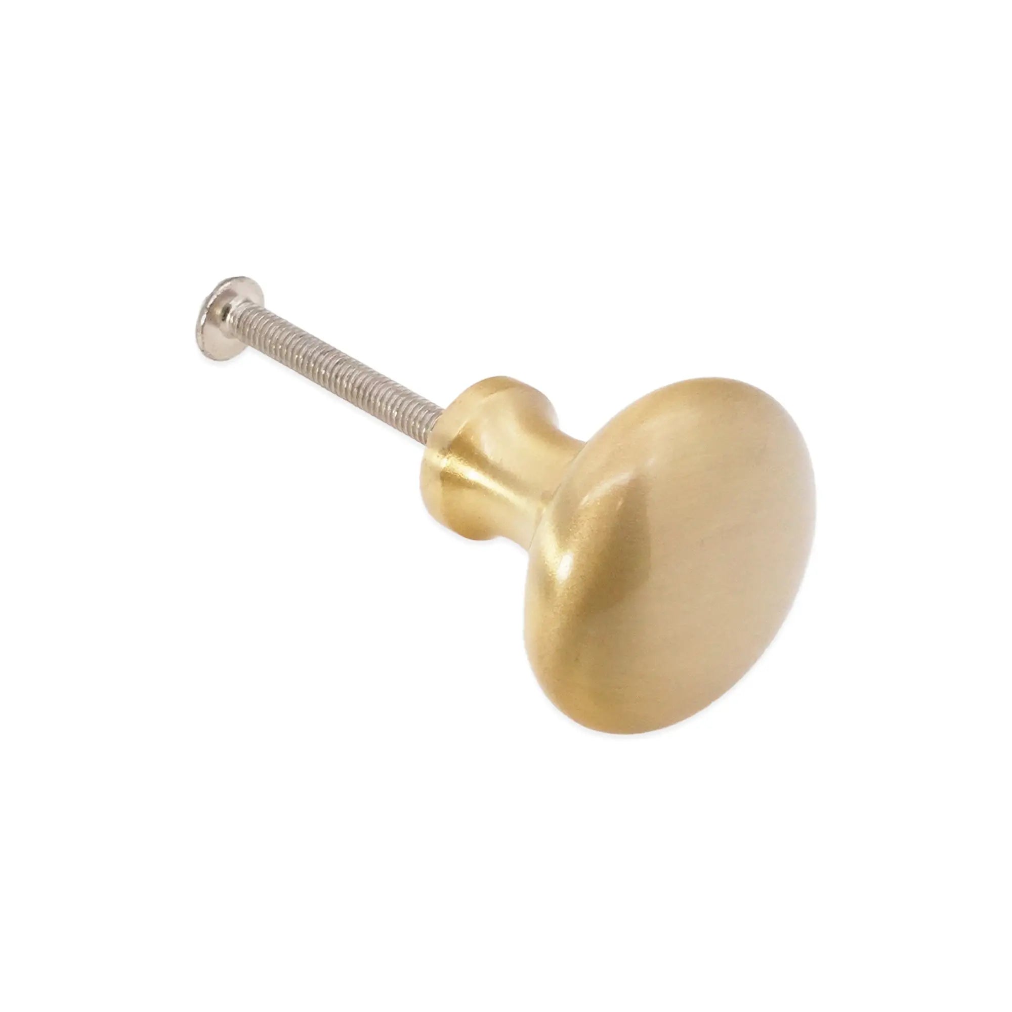 Mushroom 32mm Cupboard Knob Satin Brass Spira