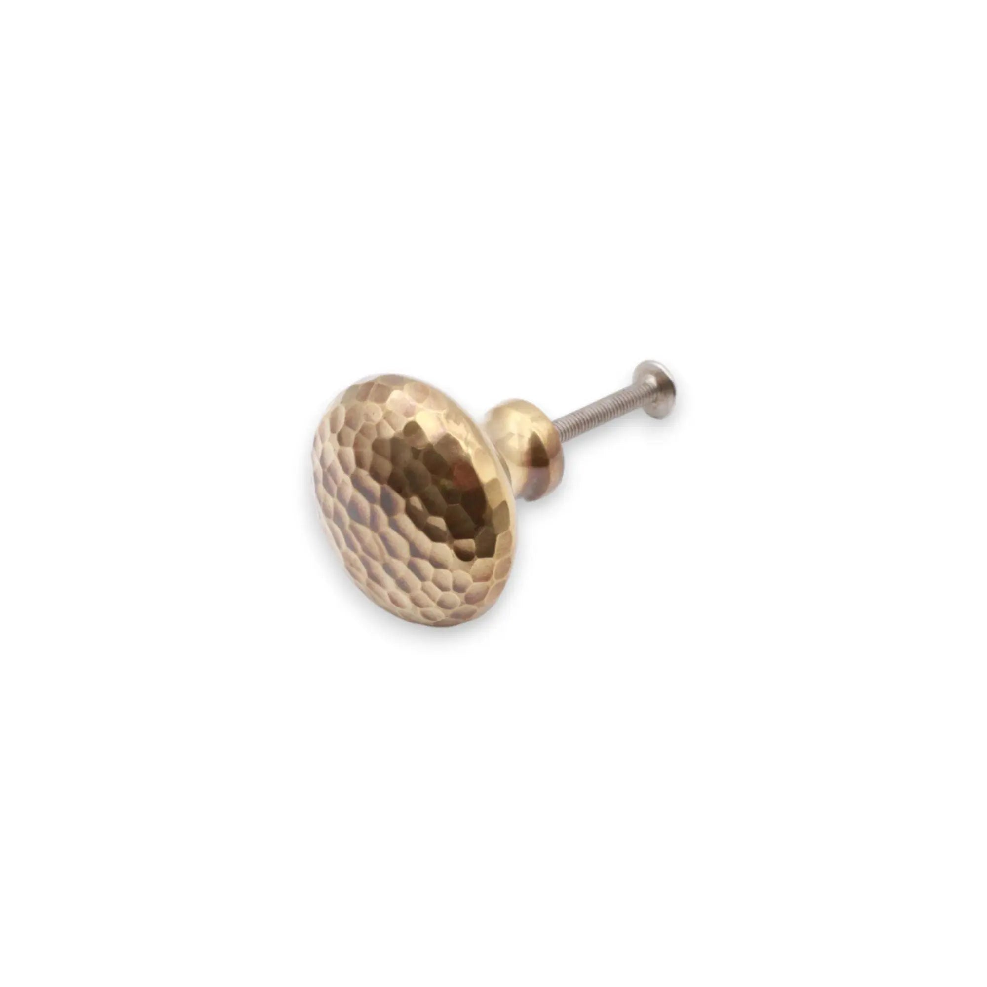 Hammered Mushroom 38mm Cupboard Knob Aged Brass Spira