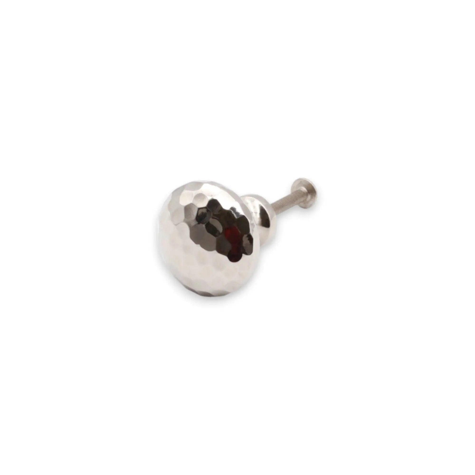 Hammered Mushroom 38mm Cupboard Knob Polished Nickel Spira