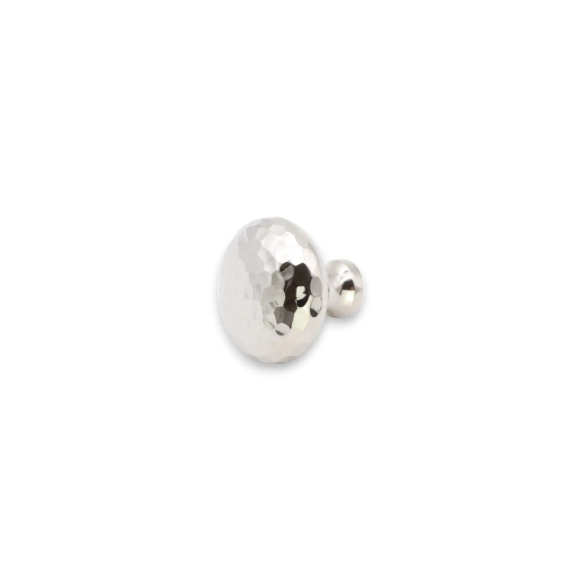 Hammered Mushroom 38mm Cupboard Knob Polished Nickel Spira