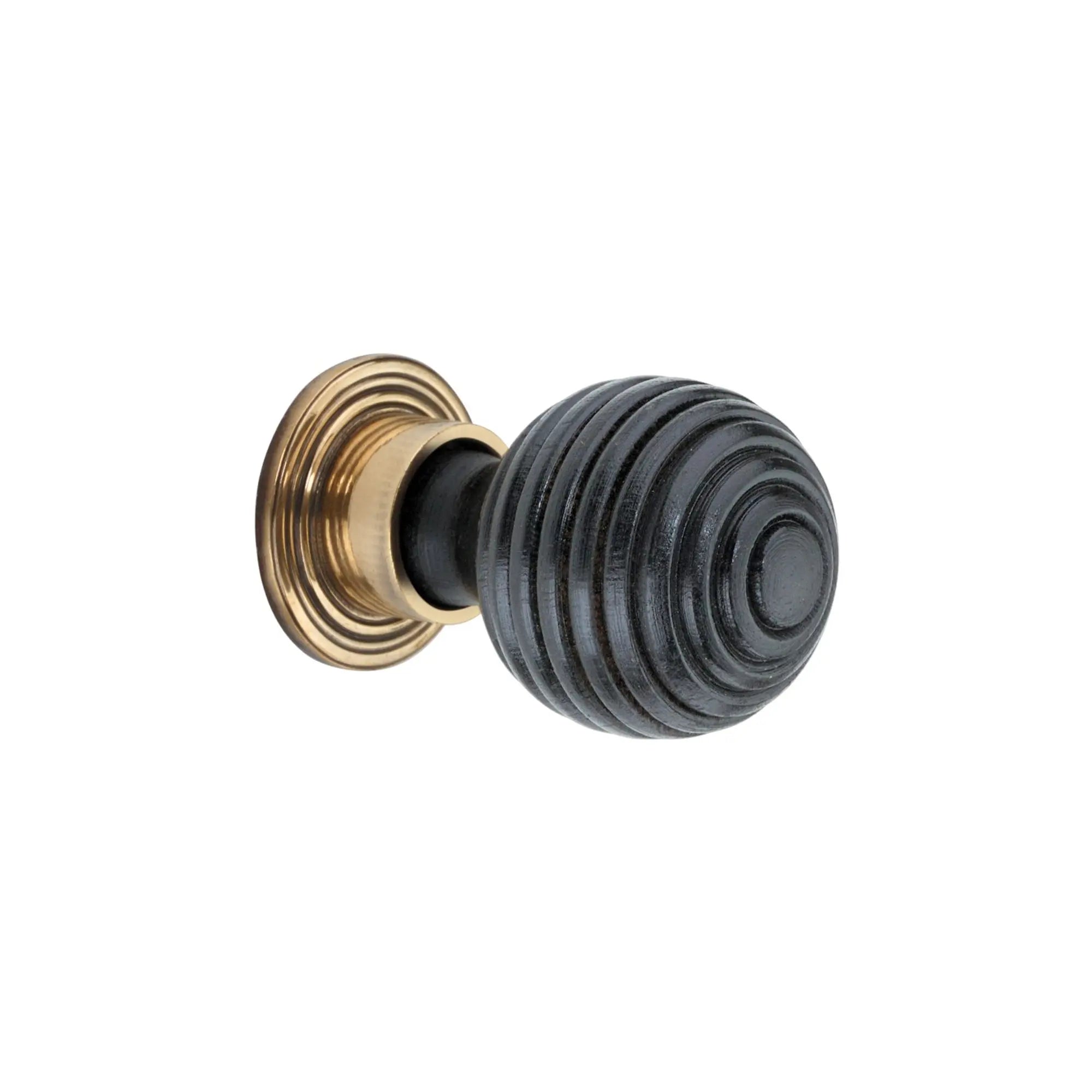 Ebonised Preston Small Cupboard Knob Aged Brass Spira