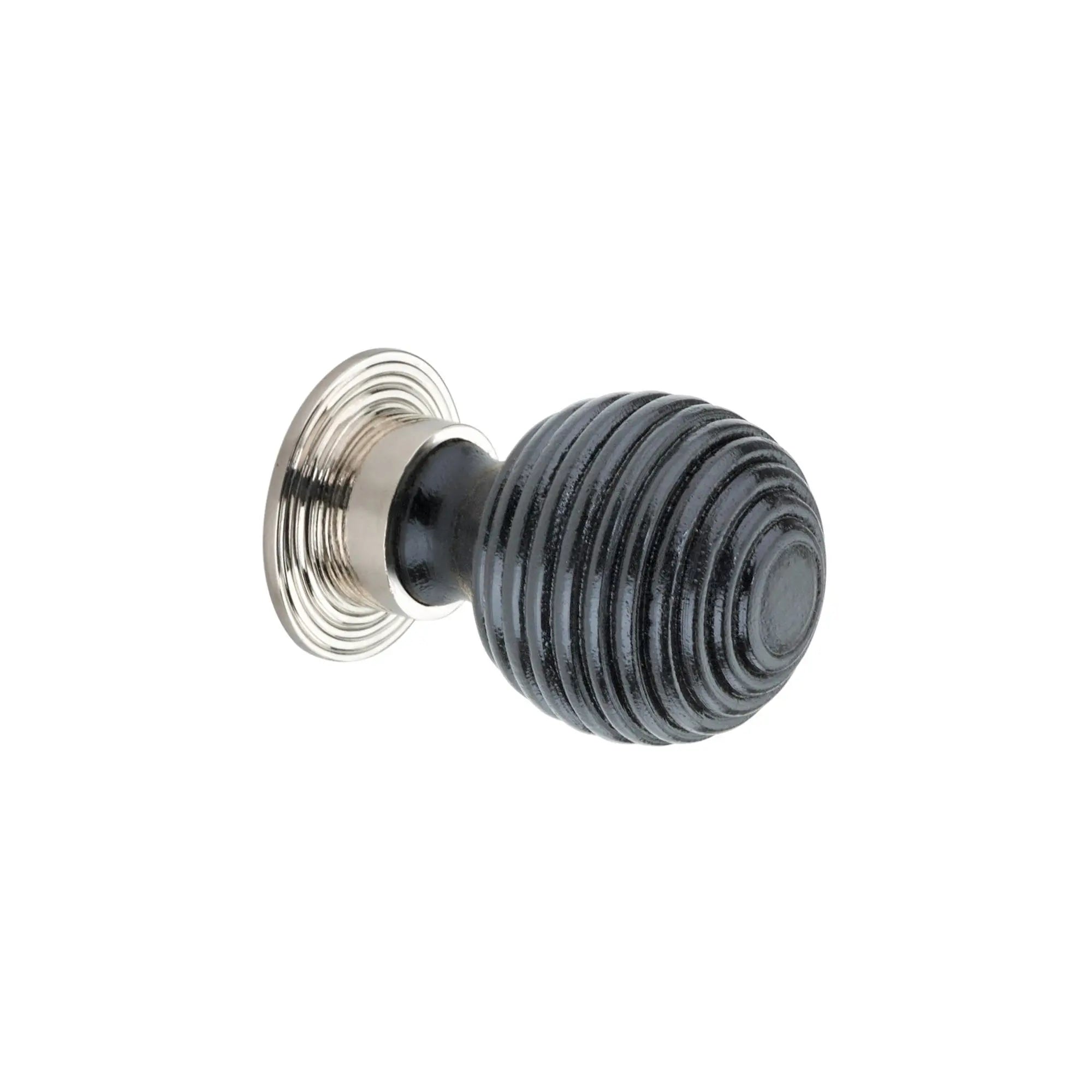 Ebonised Preston Small Cupboard Knob Polished Nickel Spira