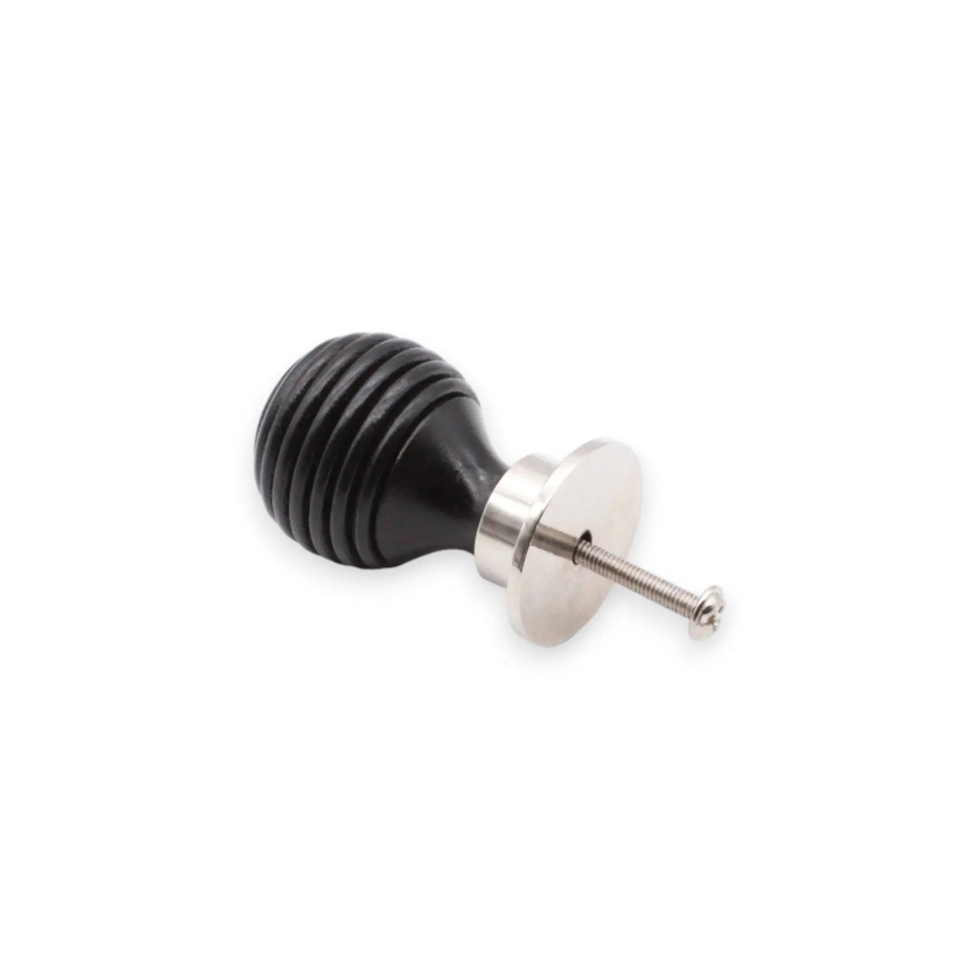 Ebonised Preston Small Cupboard Knob Polished Nickel Spira