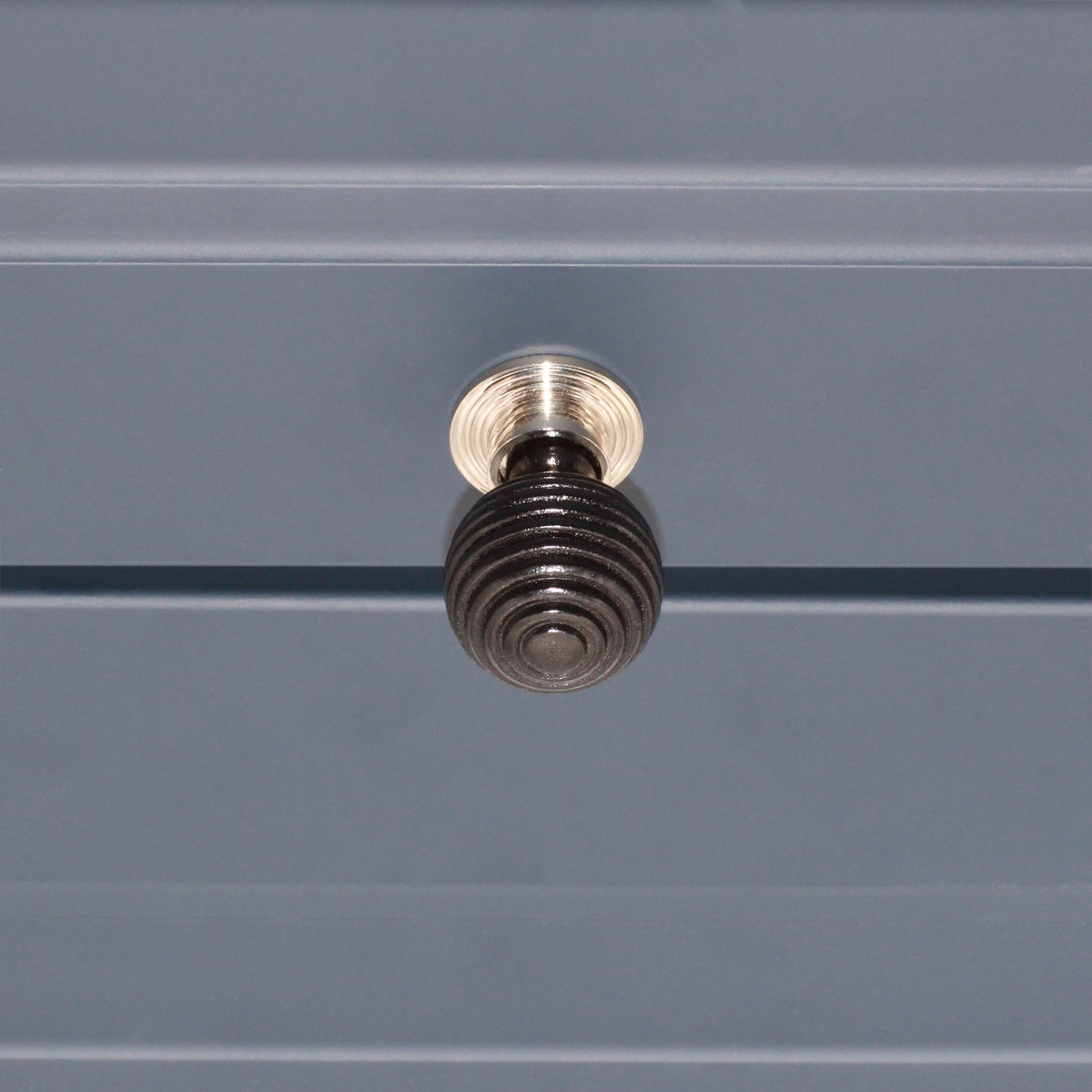 Ebonised Preston Small Cupboard Knob Polished Nickel