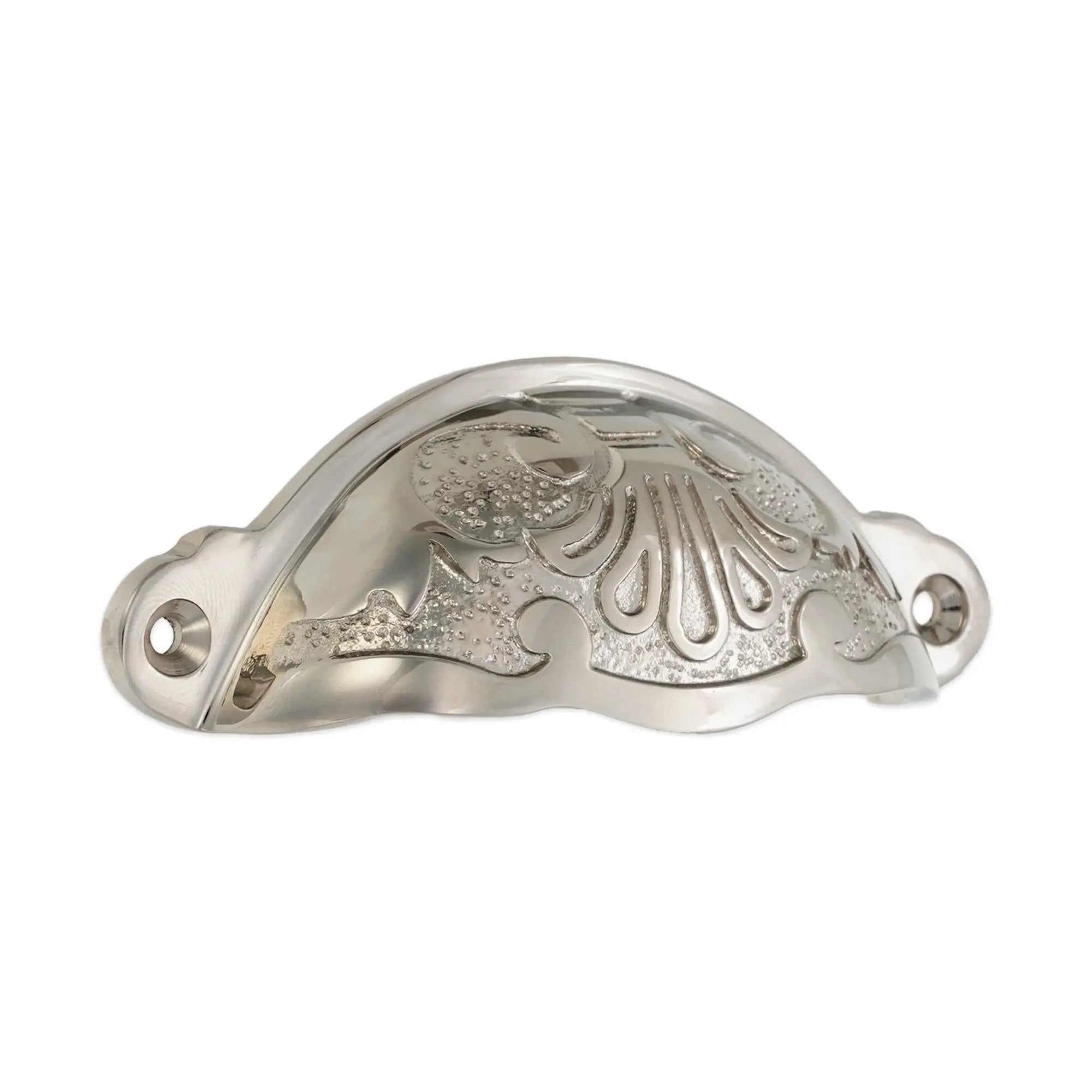 Floral Cup Pull Polished Nickel Spira
