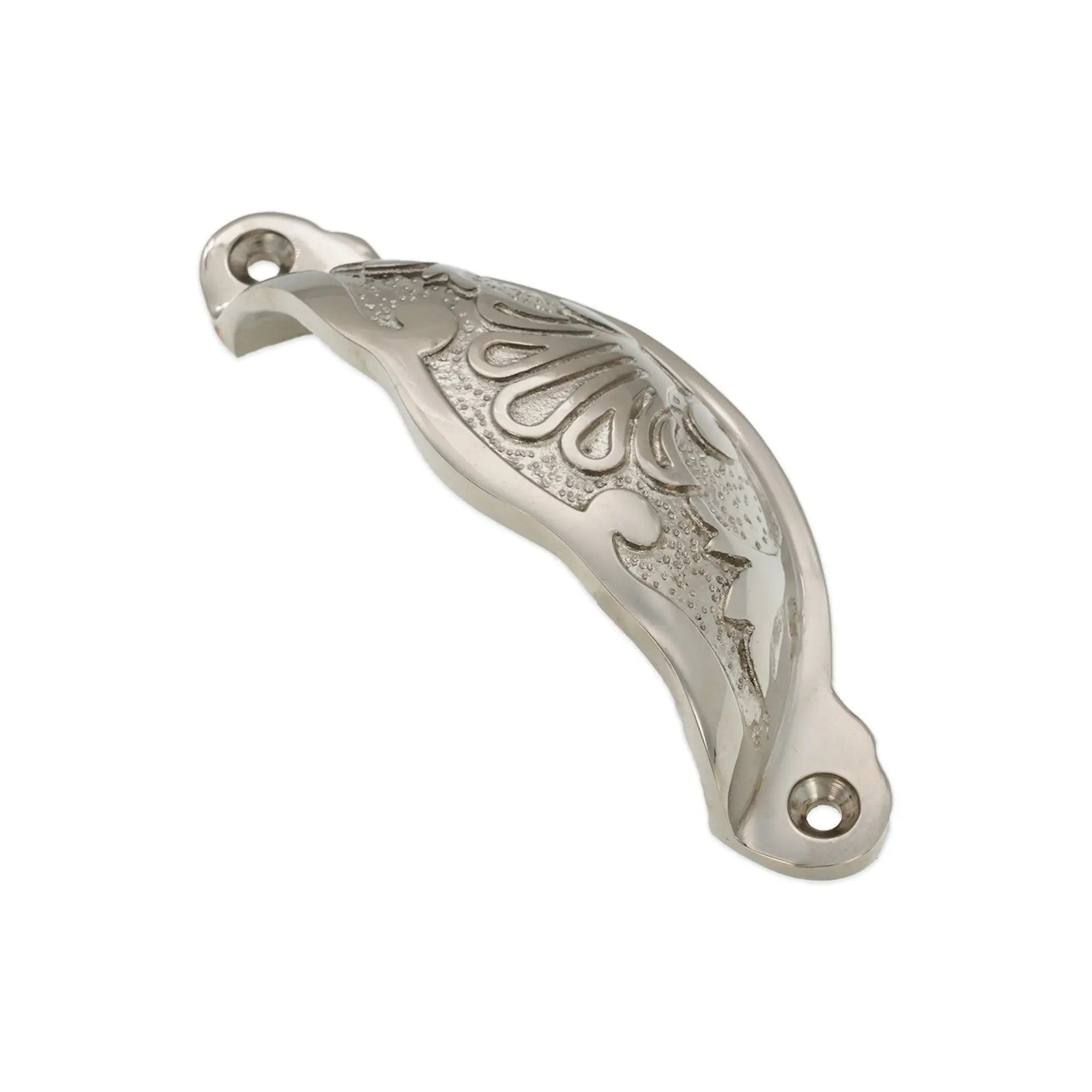 Floral Cup Pull Polished Nickel Spira