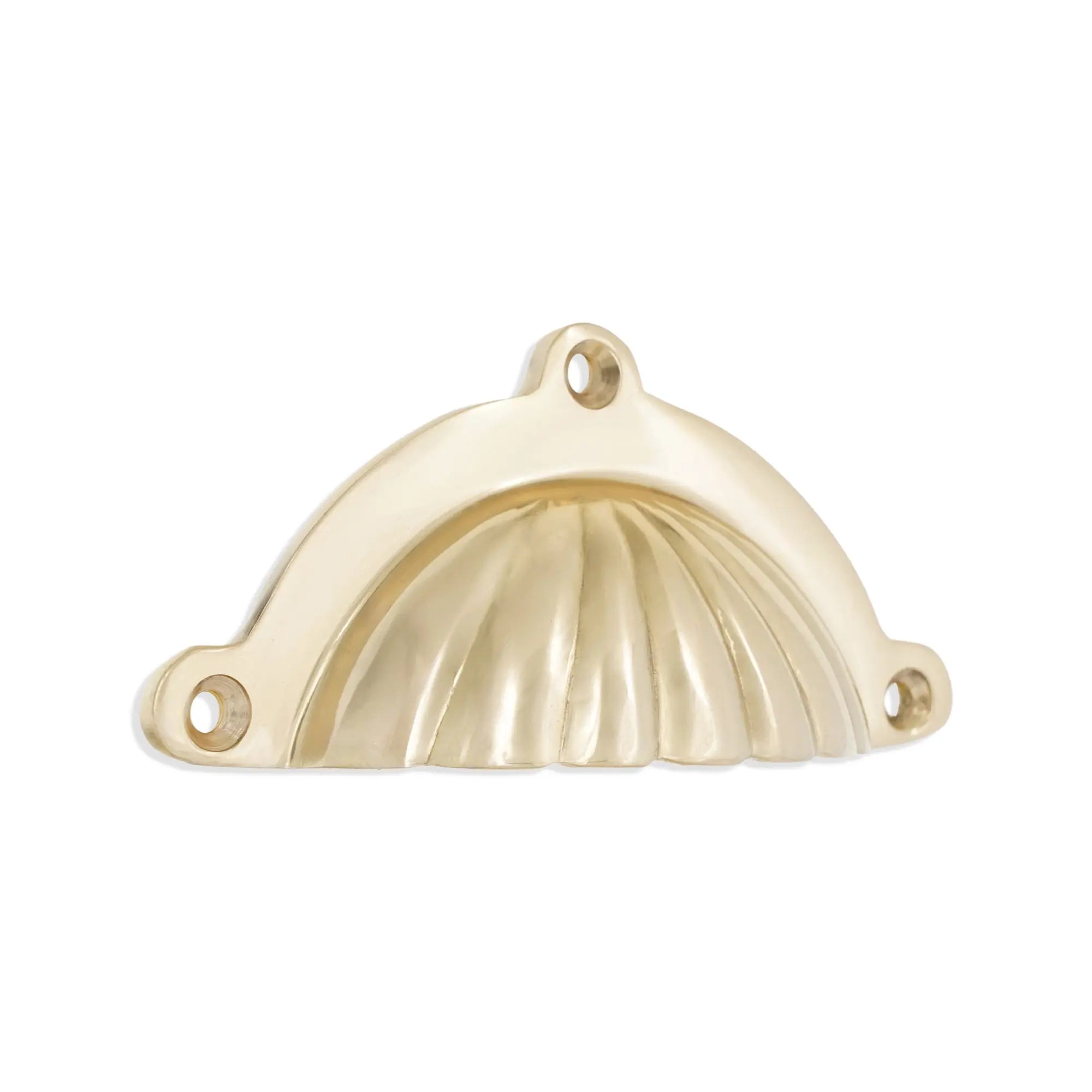 Shell Cup Pull Polished Brass Spira