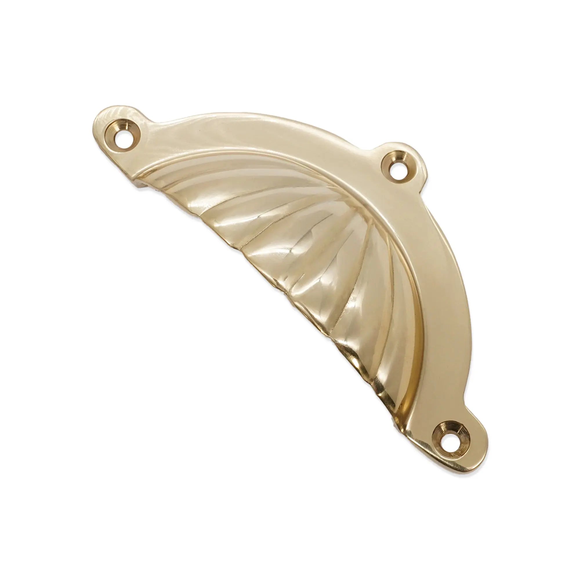 Shell Cup Pull Polished Brass Spira