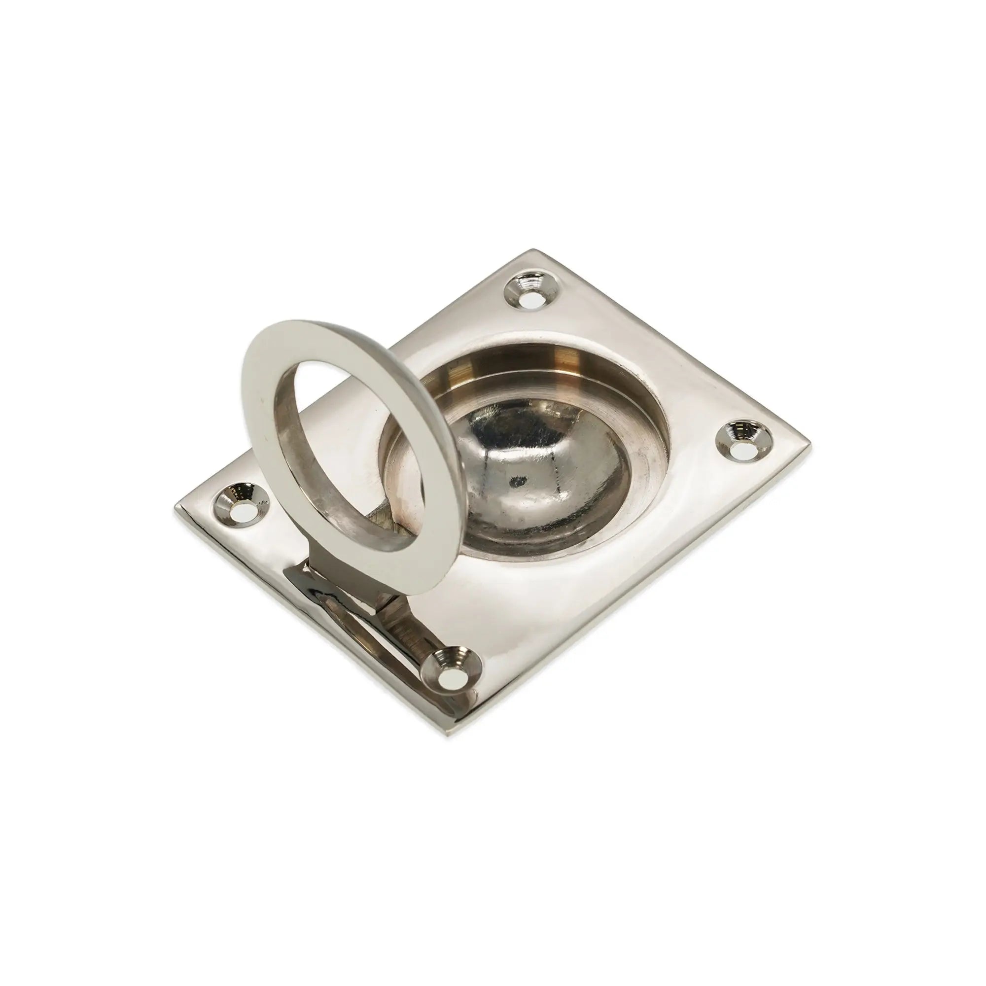 Ring Pull Square Flush Polished Nickel Spira