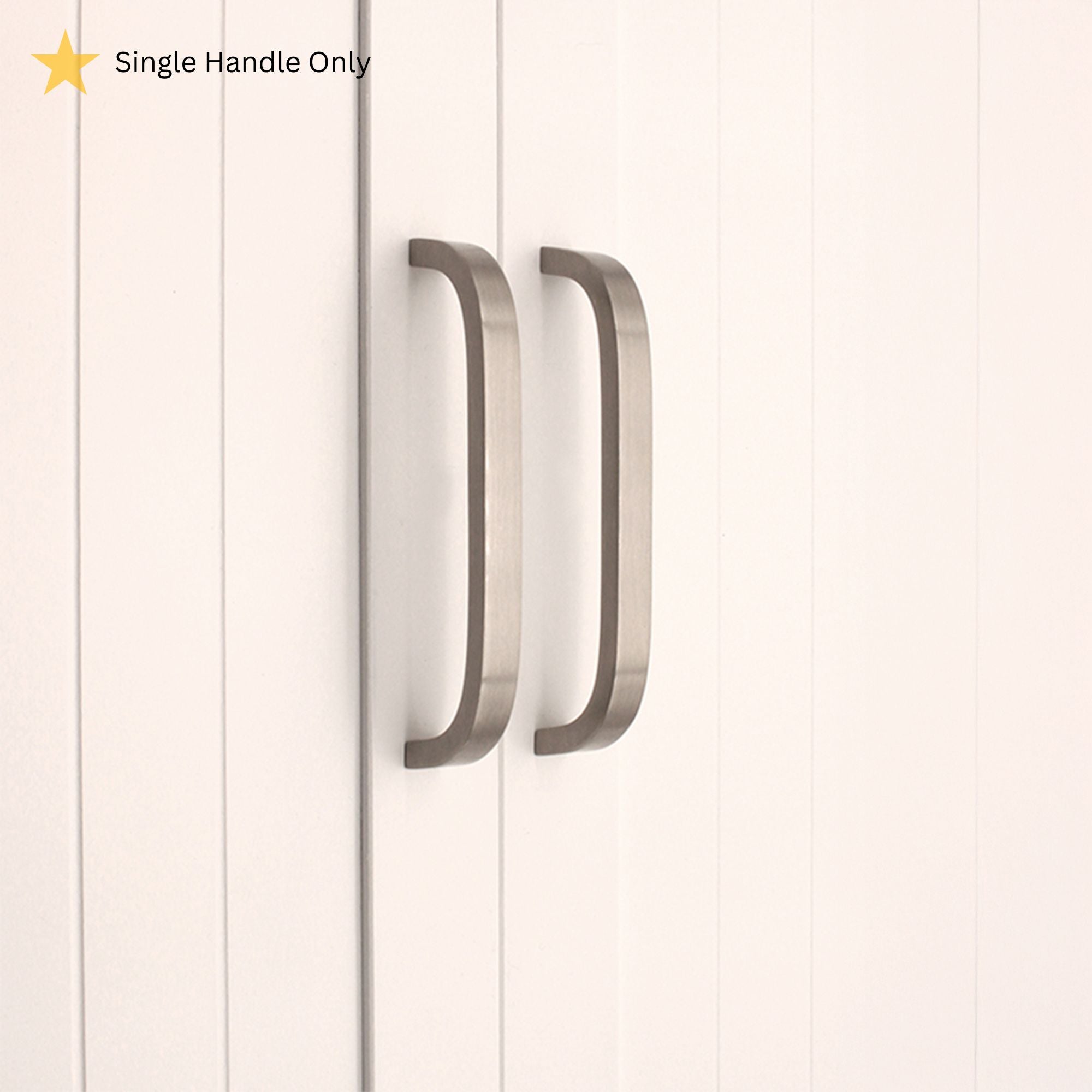 Curve Bar Cabinet Handle Satin Silver Medium