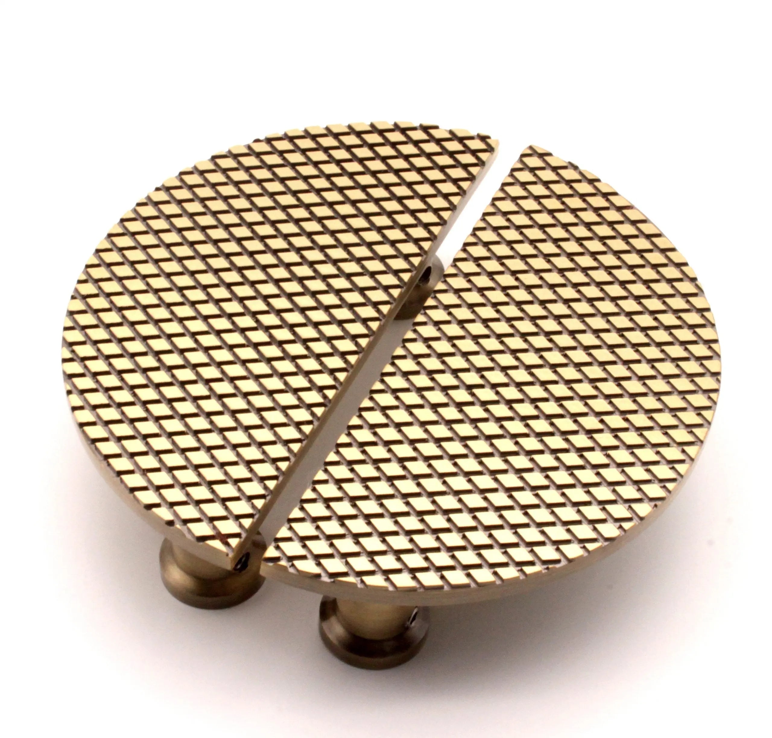 Diamond Half Moon Handles Antique Brass 150mm Spira