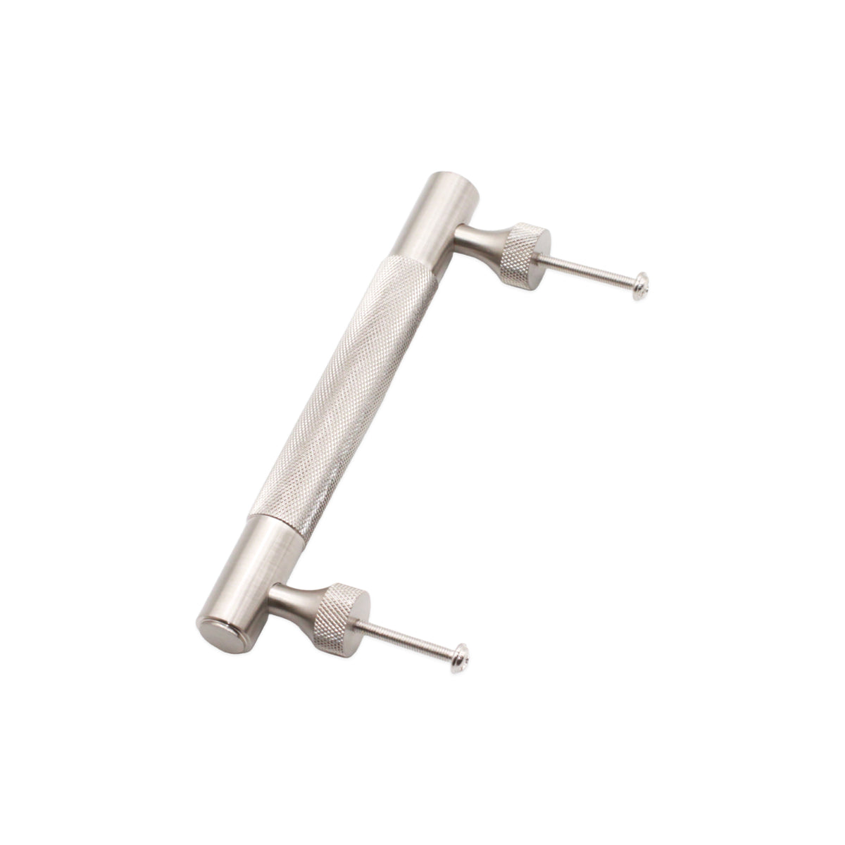 Knurled Bar Handles Small Satin Silver