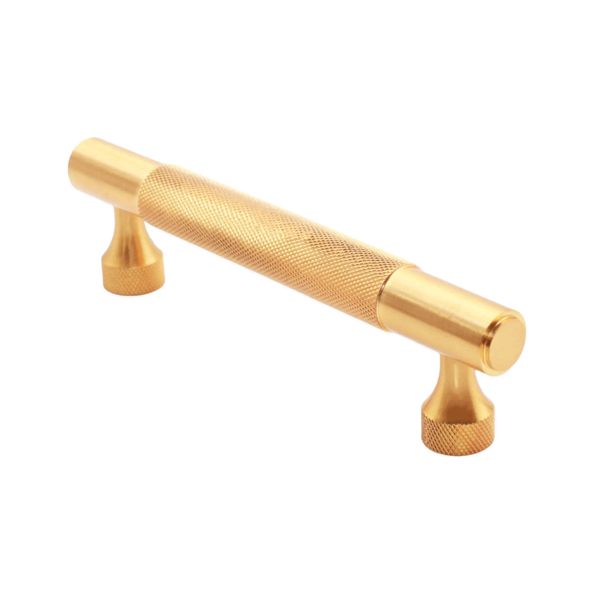 Knurled Bar Handles Medium Satin Brass Spira