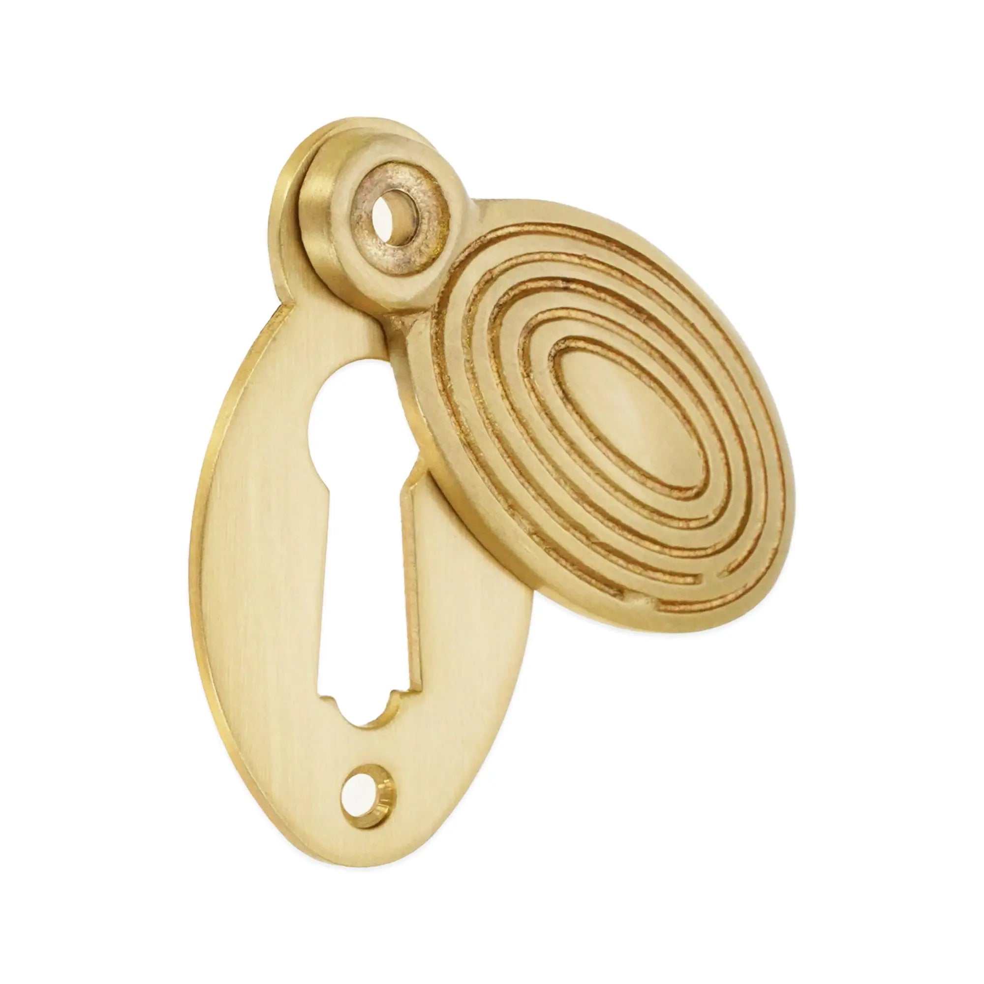 Oval Beehive Escutcheon Satin Brass Spira