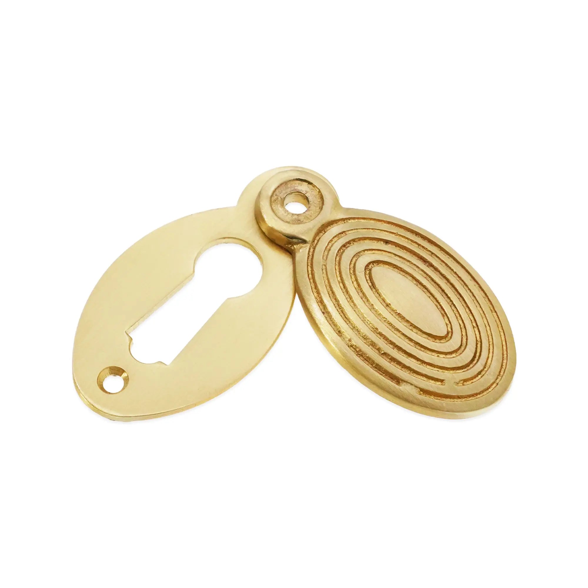 Oval Beehive Escutcheon Satin Brass Spira