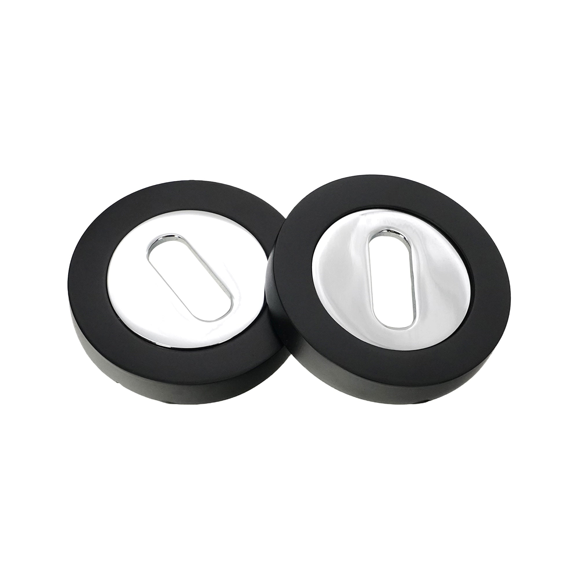 Oval Standard Escutcheon Black/Chrome