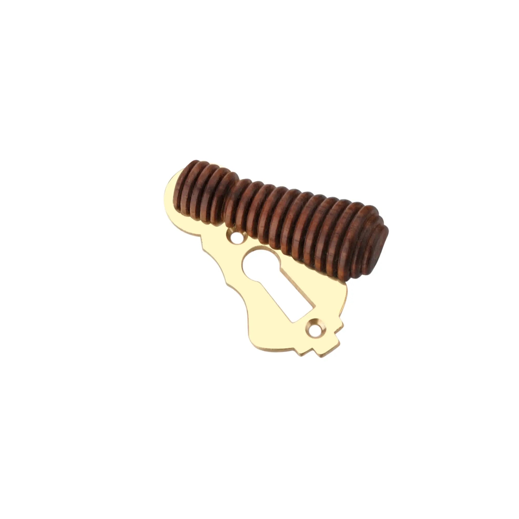 Rosewood Beehive Escutcheon Polished Brass Spira