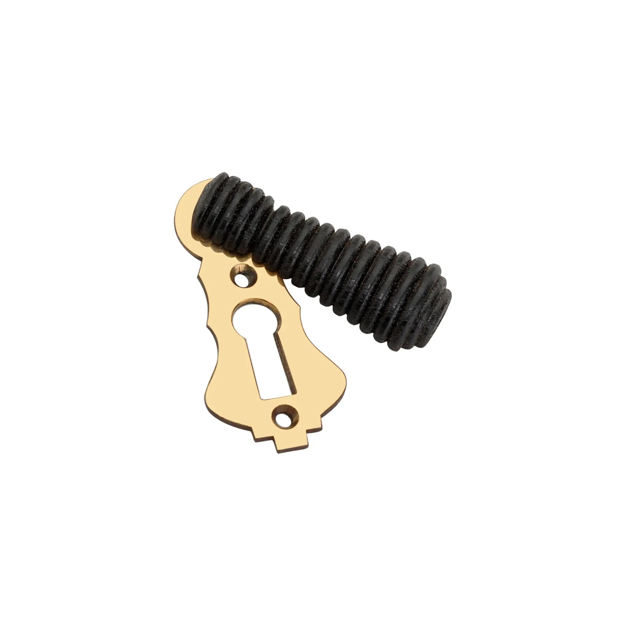Ebonised Beehive Escutcheon Aged Brass Spira