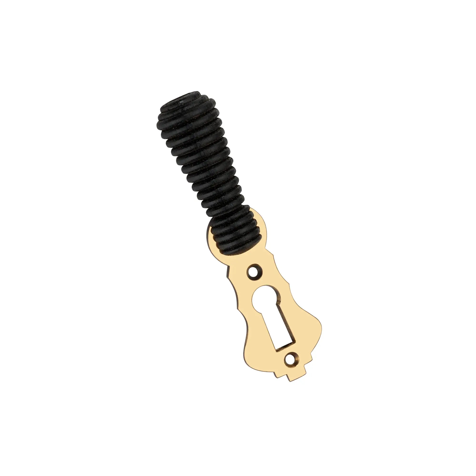 Ebonised Beehive Escutcheon Aged Brass Spira
