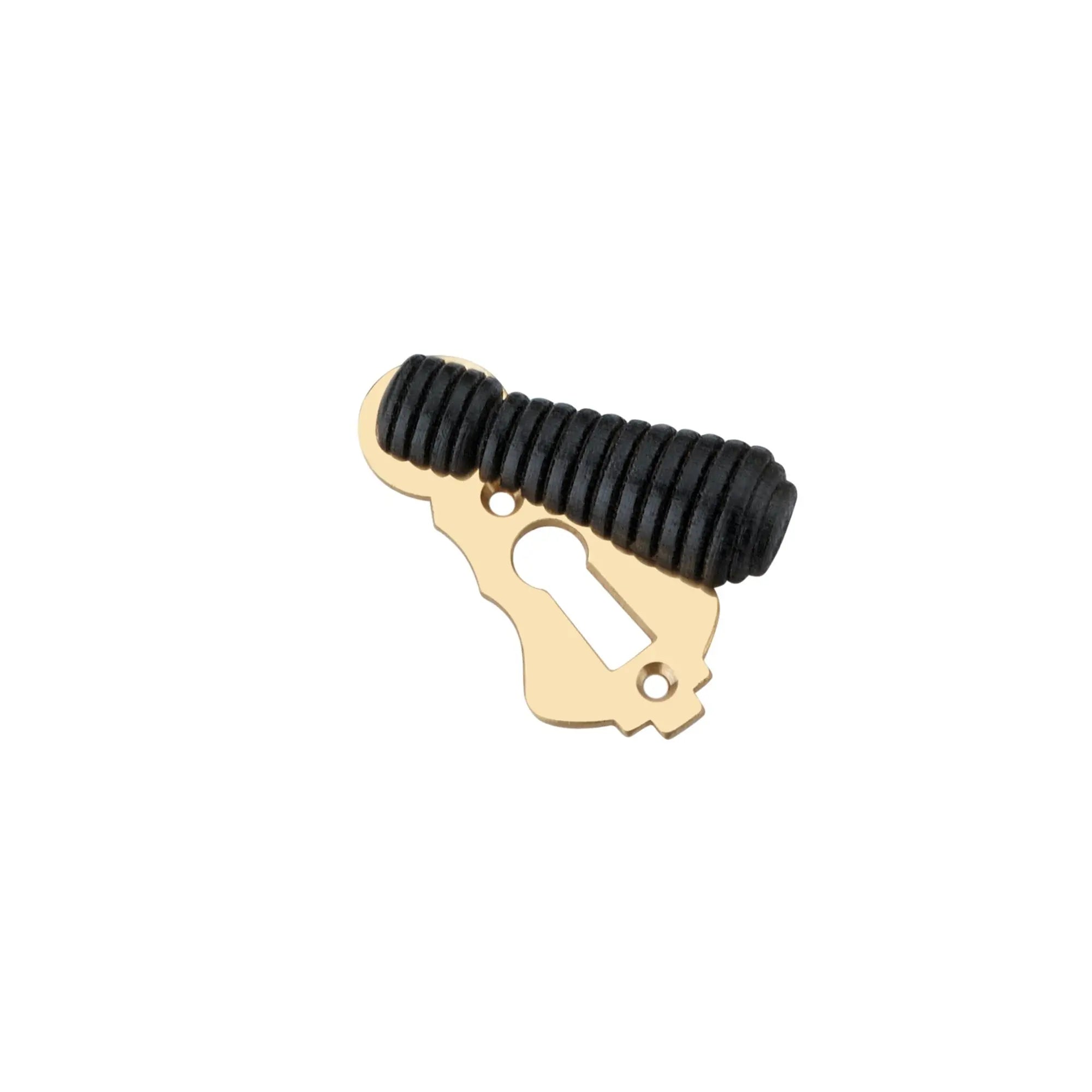 Ebonised Beehive Escutcheon Polished Brass Spira