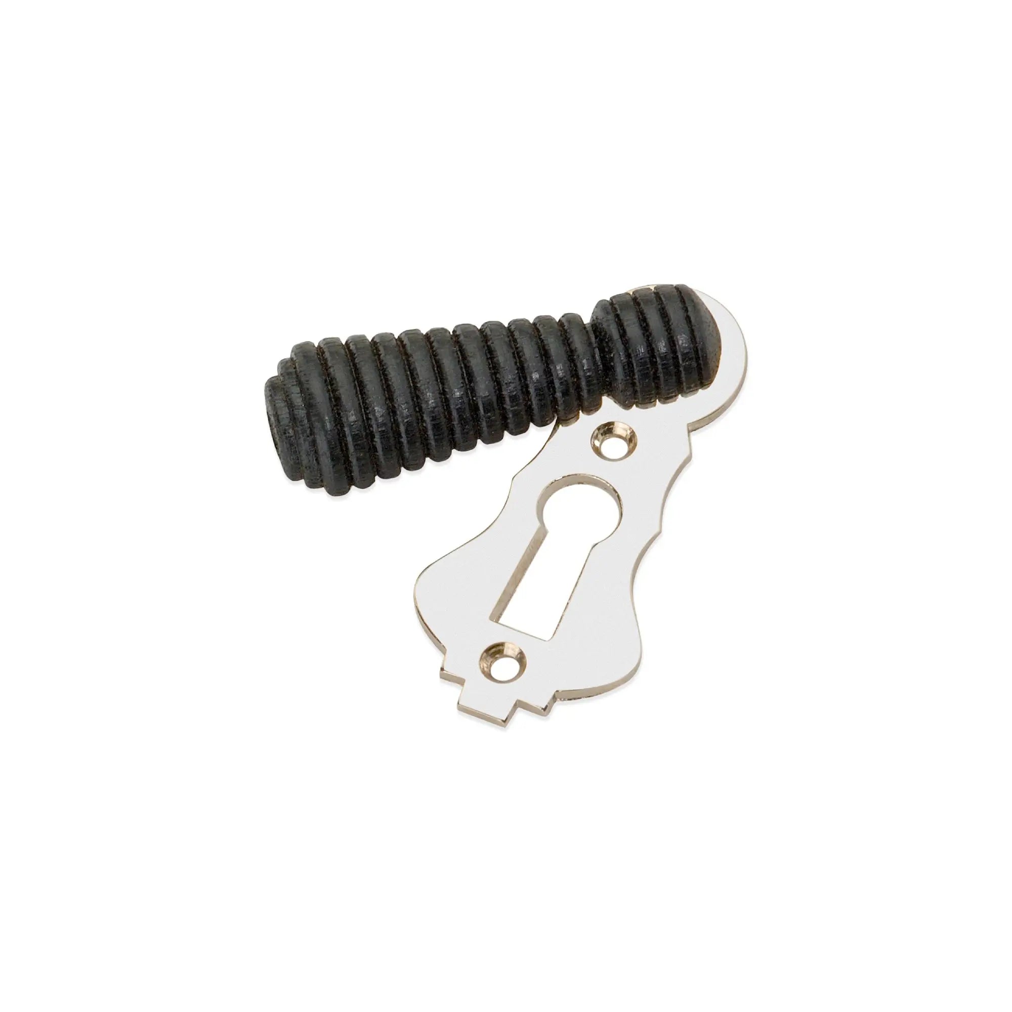 Ebonised Beehive Escutcheon Polished Nickel Spira